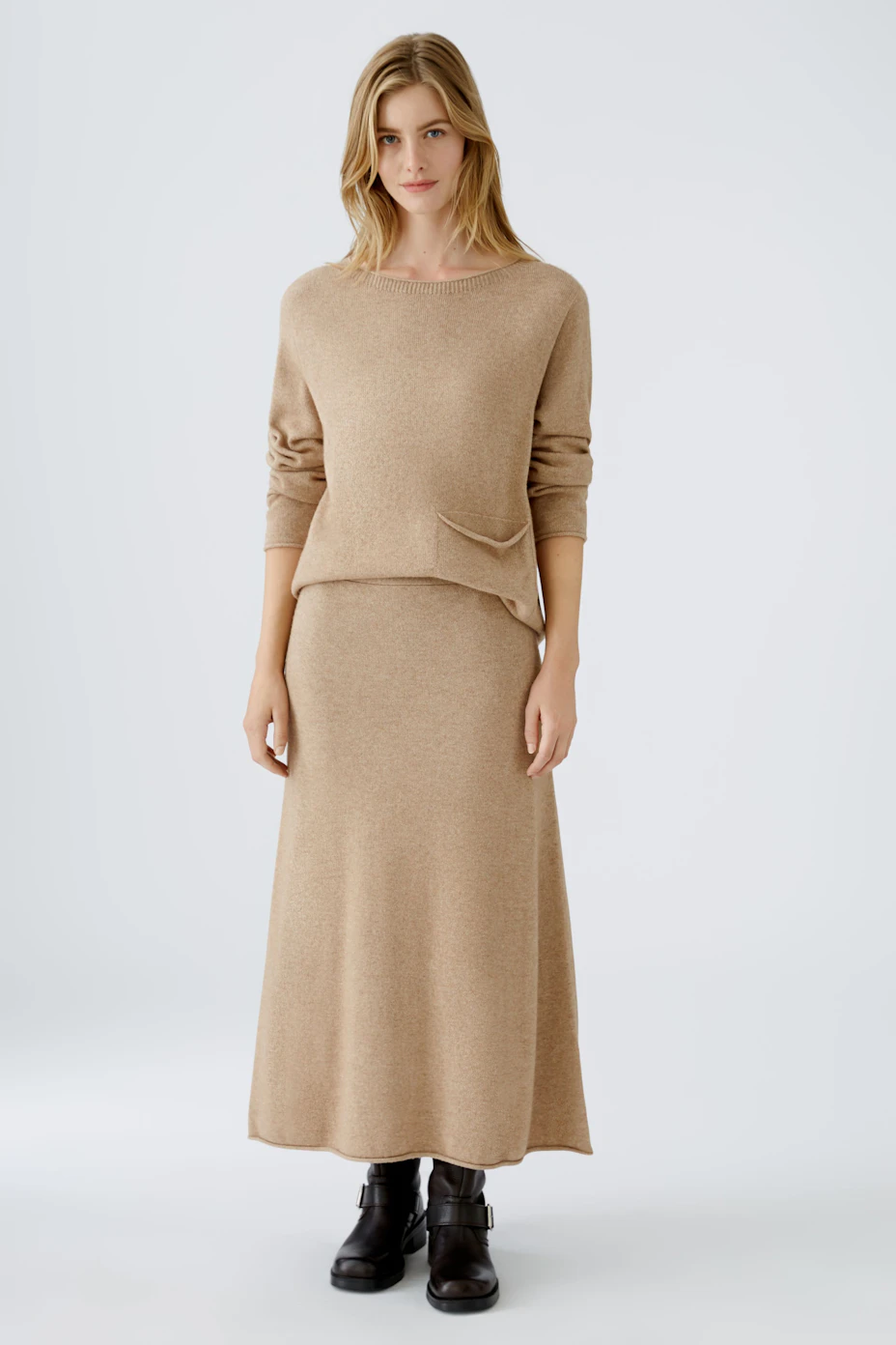 Knitted skirt - beigemel