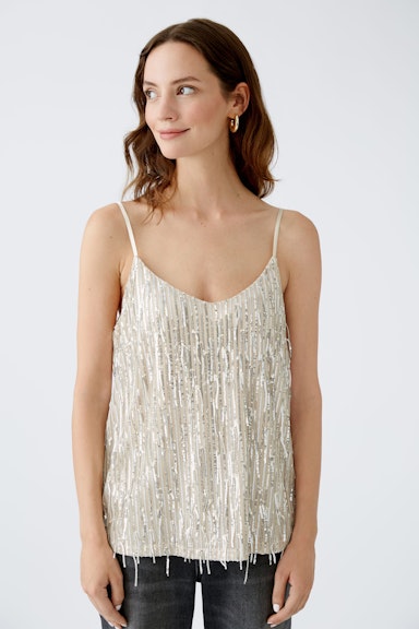 Bild 3 von Spaghetti top with sequins in light silver | Oui