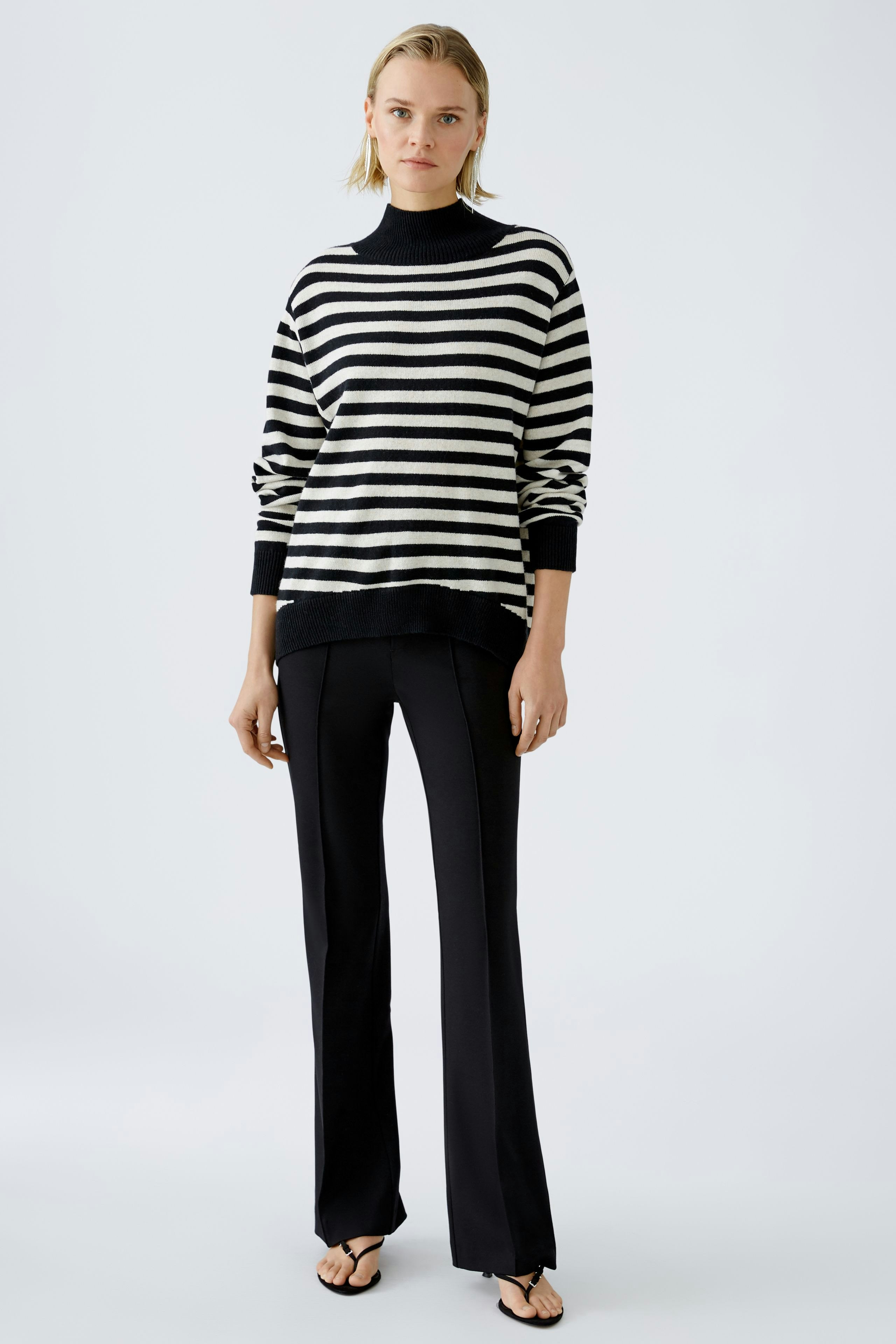 Rollkragenpullover - black offwhite