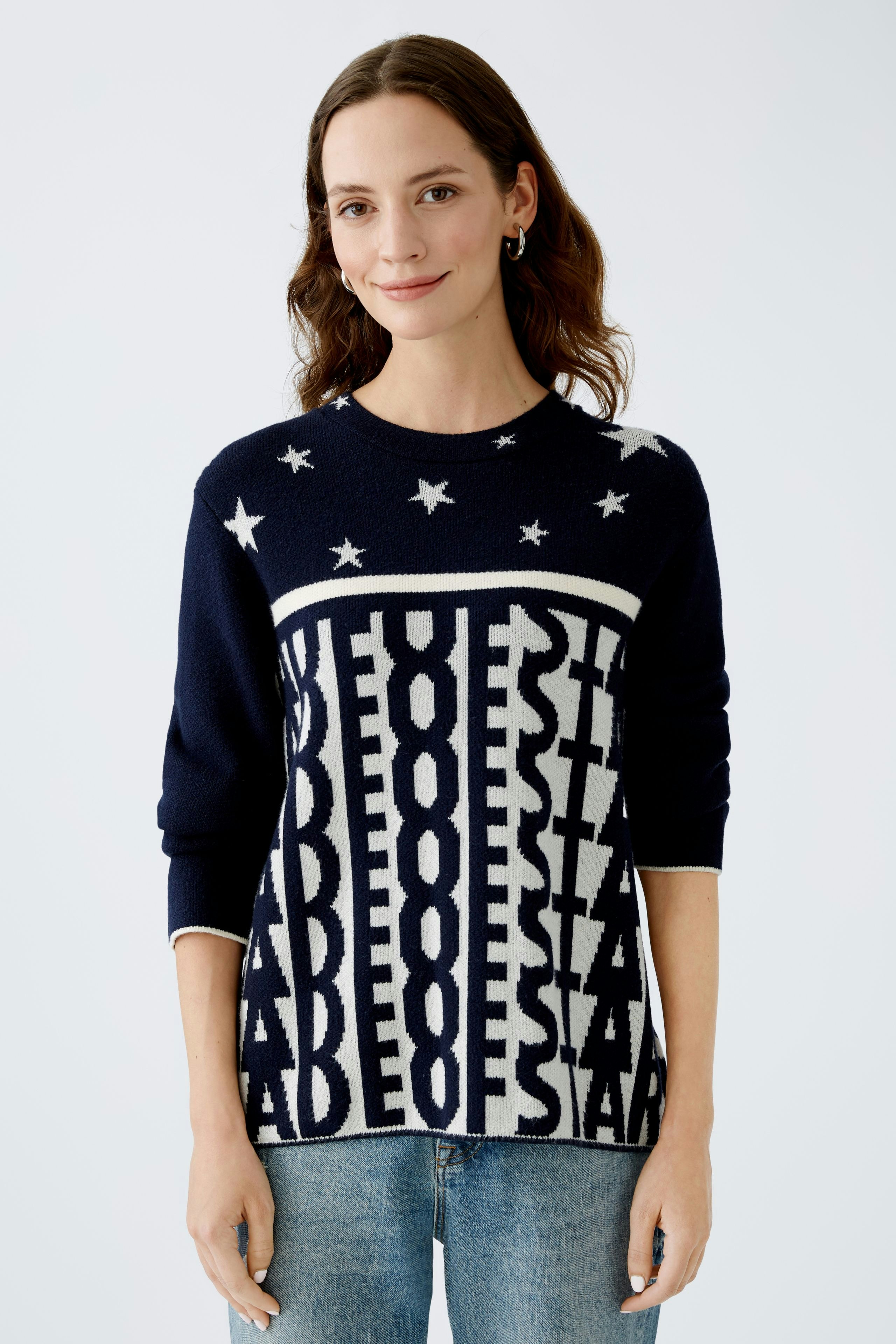 Bild 3 von pullover - dark blue white in dark blue white | Oui