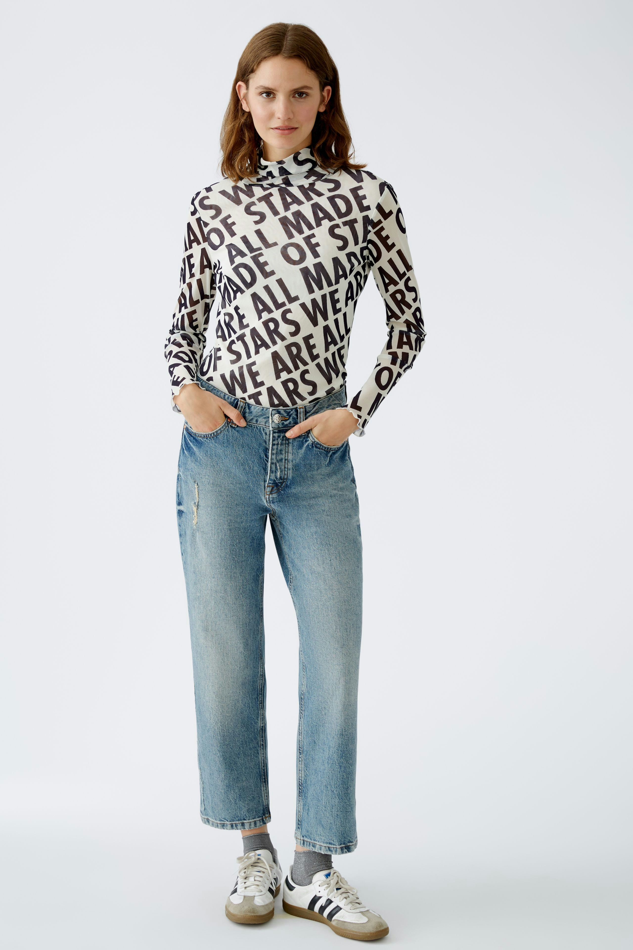 Bild 1 von Turtleneck shirt - white black in white black | Oui