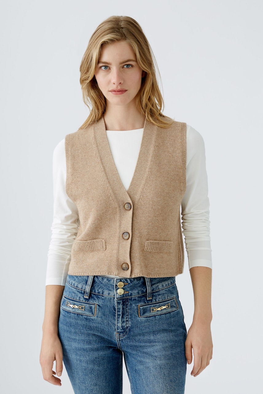 Bild 1 von Knitted waistcoat - beigemel in beigemel | Oui