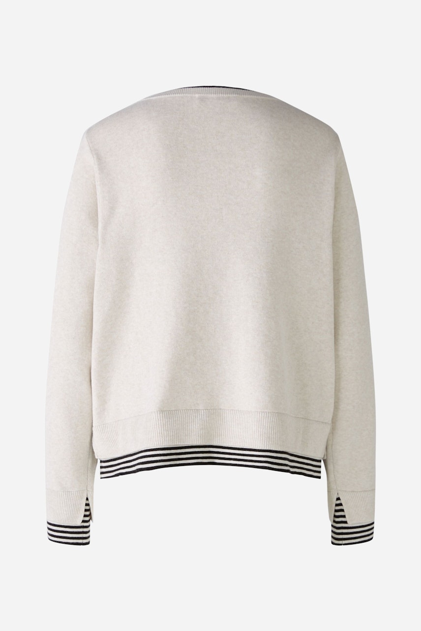 Bild 7 von LEEZA Pullover - white black in white black | Oui