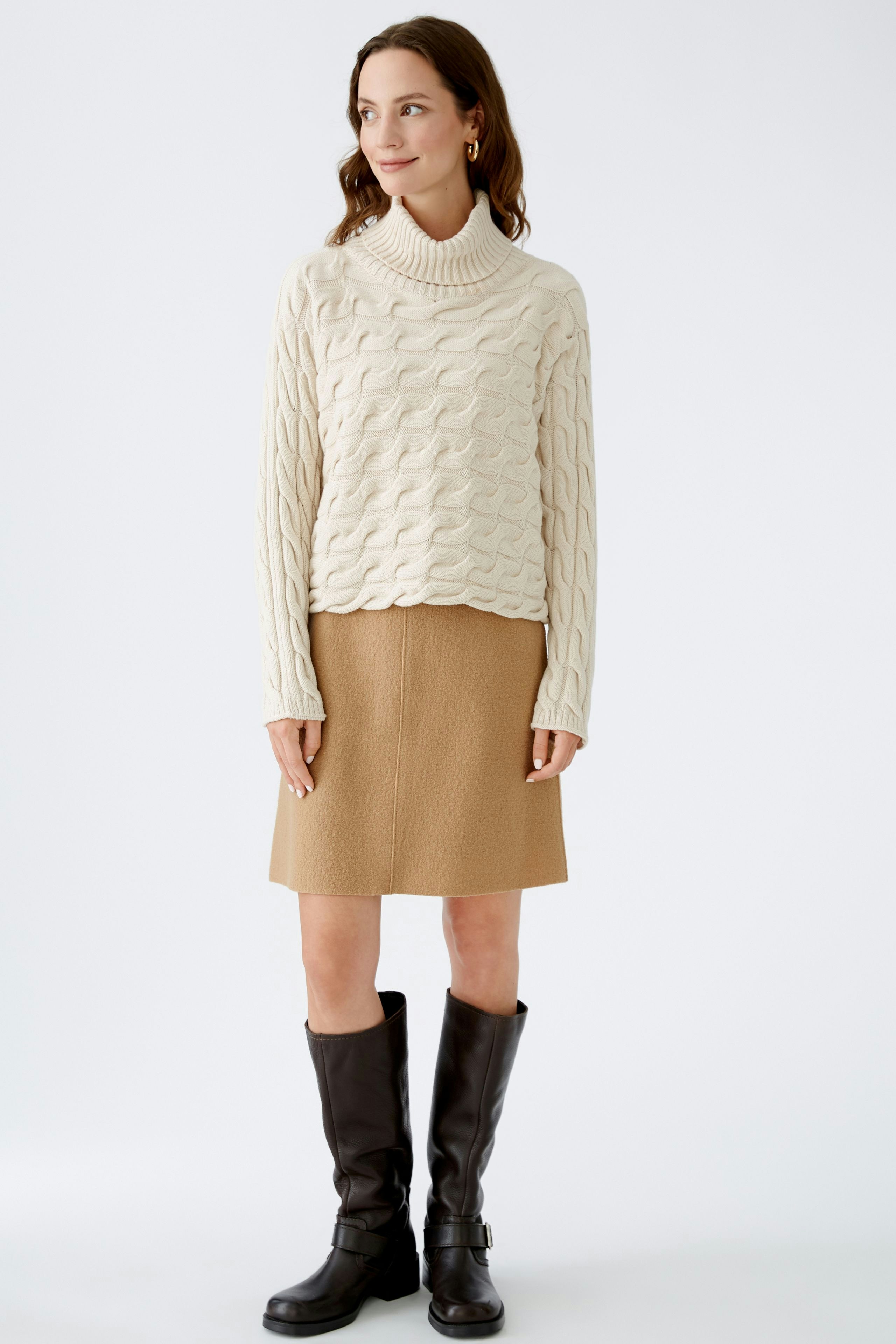 Archi◆VOLUME RIB HI NECK PULLOVER/ニット/S/ウール/WHT/AW22-K1 23044659_MediumGreyMelange_005
