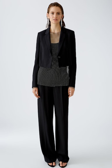 Bild 2 von Jersey blazer cropped in black | Oui