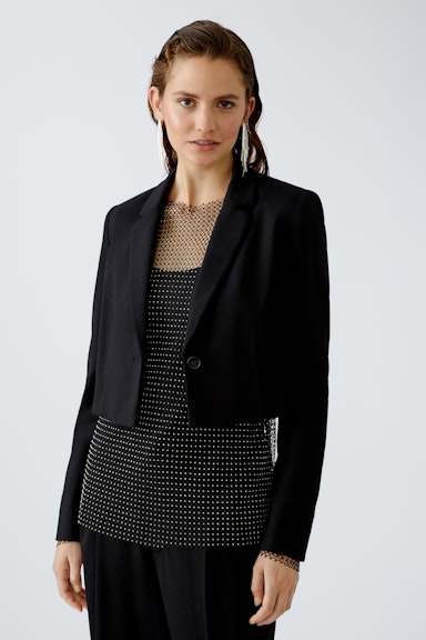 Bild 3 von Jersey blazer cropped in black | Oui