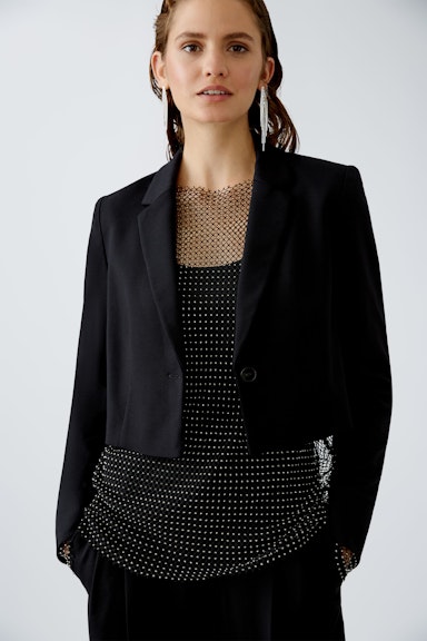 Bild 1 von Jersey blazer cropped in black | Oui