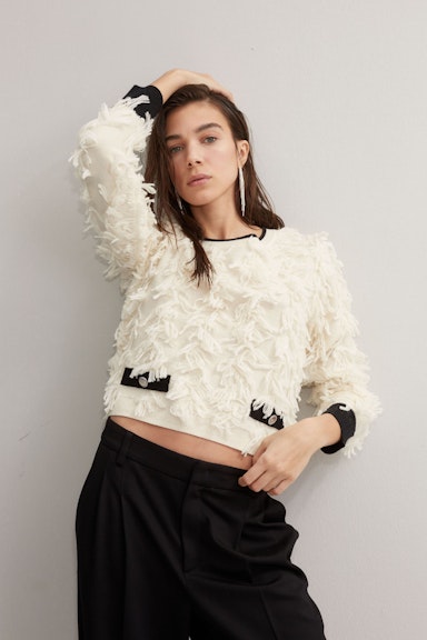 Bild 6 von Pullover with wool in offwhite black | Oui