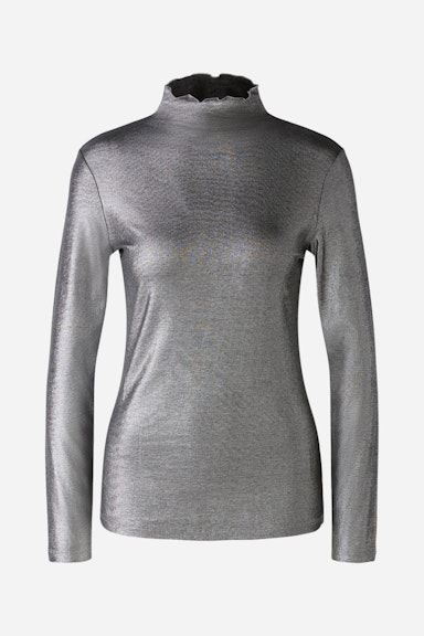 Bild 5 von Long-sleeved shirt elastic viscose in grey silver | Oui