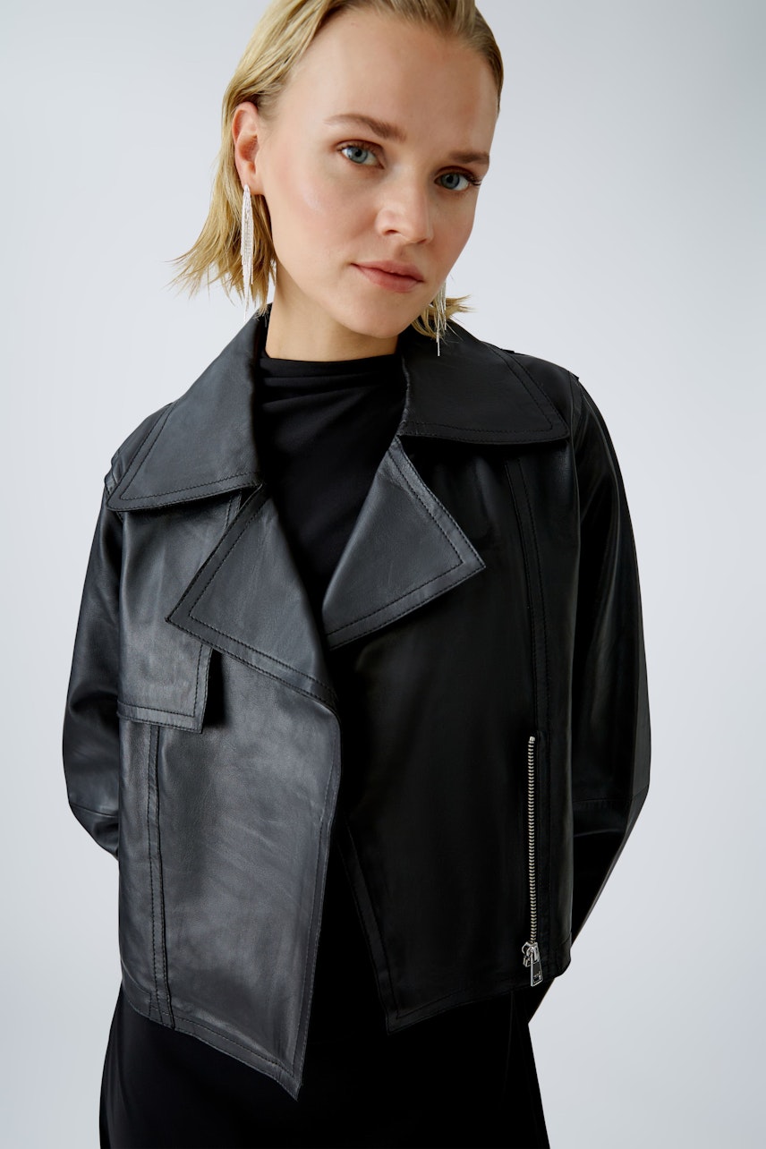 Bild 5 von Leather jacket - black in black | Oui