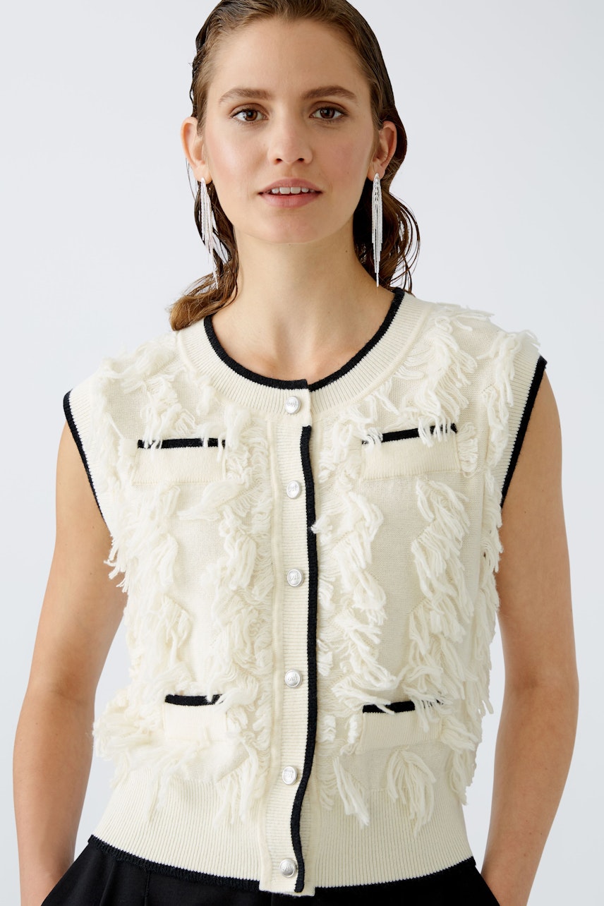 Bild 1 von Knitted waistcoat - offwhite black in offwhite black | Oui