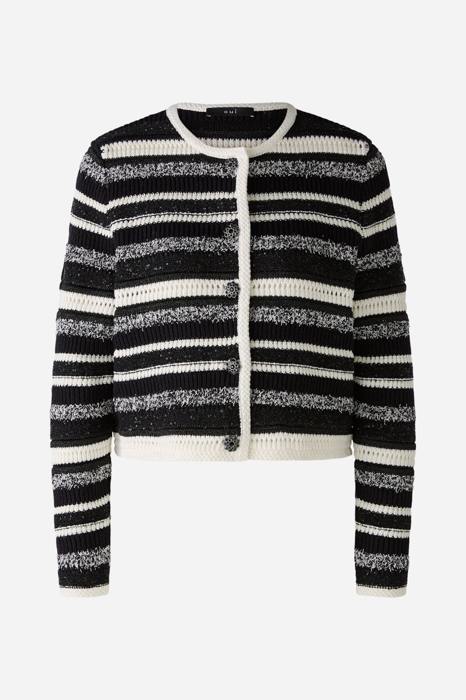 Strickjacke - white black