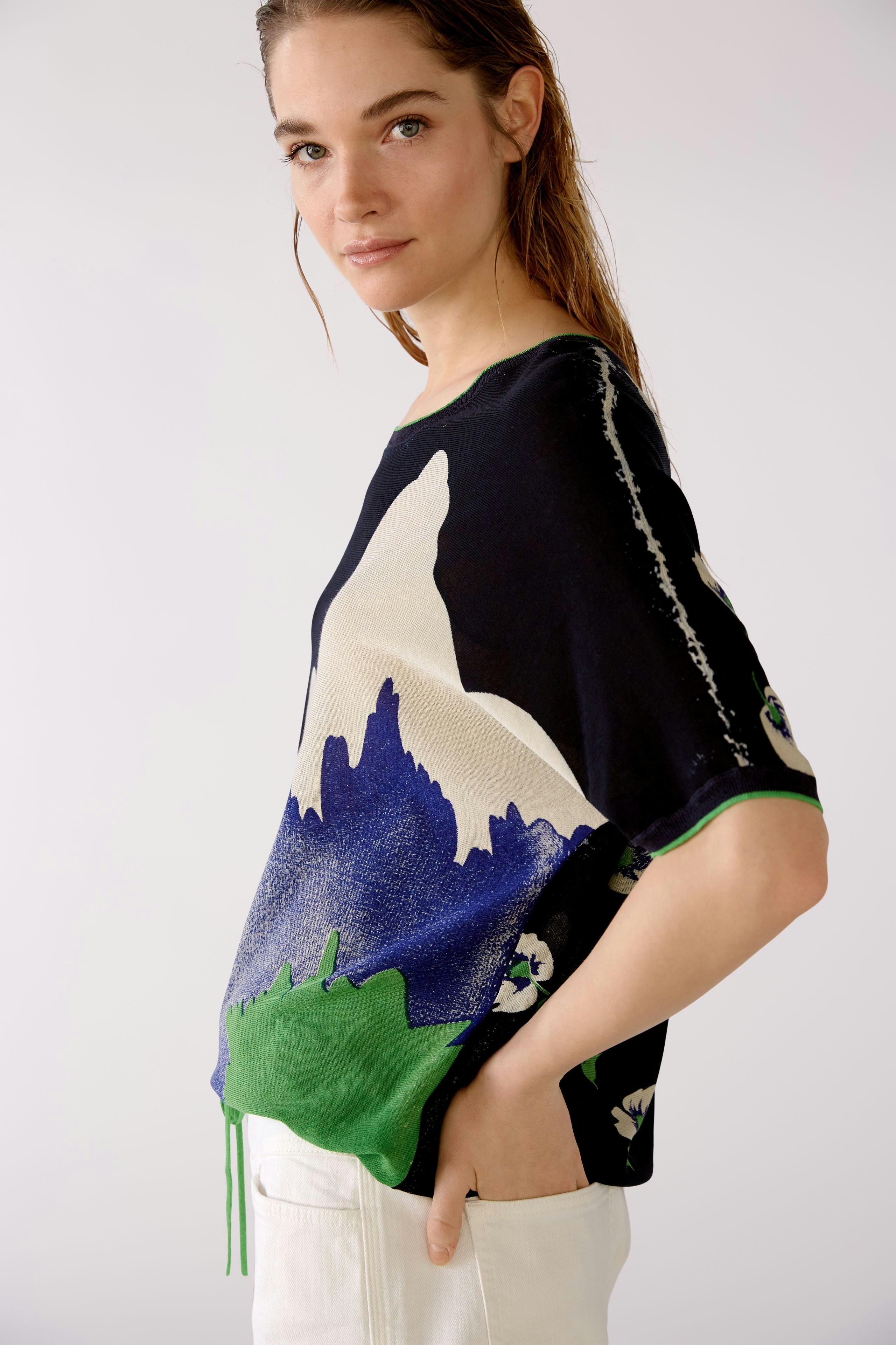 Bild 6 von Short sleeve pullover - dark blue white in dark blue white | Oui