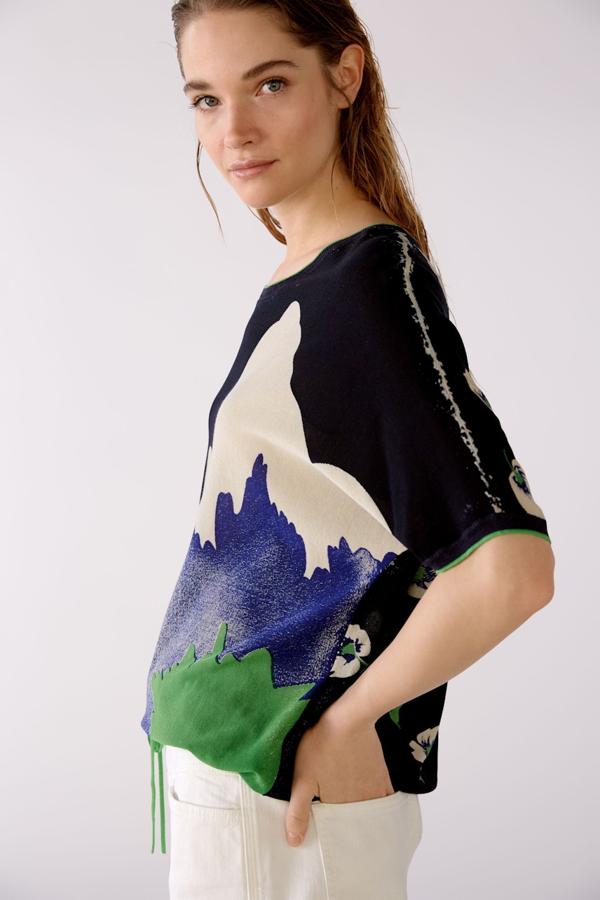 Bild 6 von Kurzarmpullover - dark blue white in dark blue white | Oui