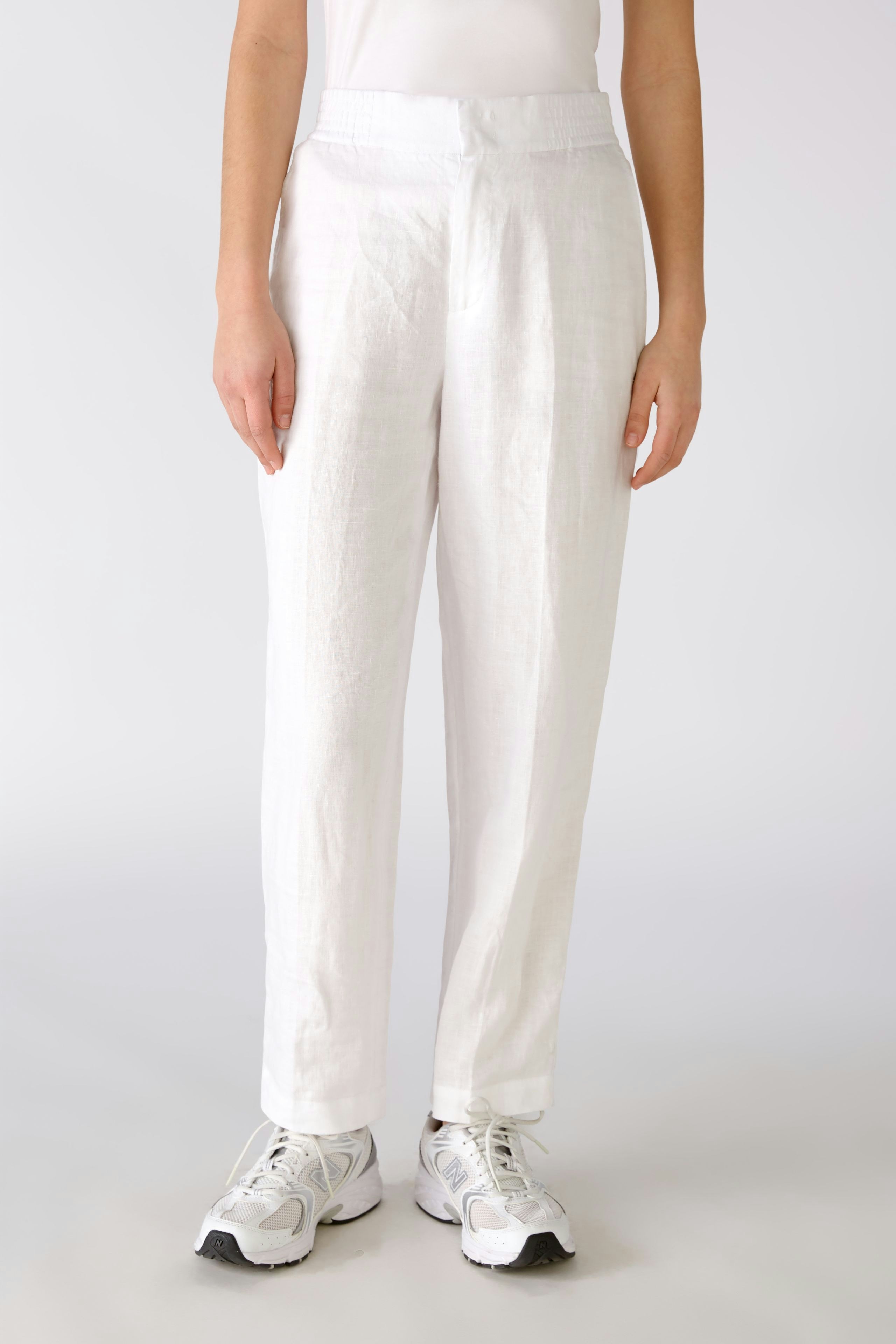 Linen cotton trousers White パンツ Linen trousers - optic white