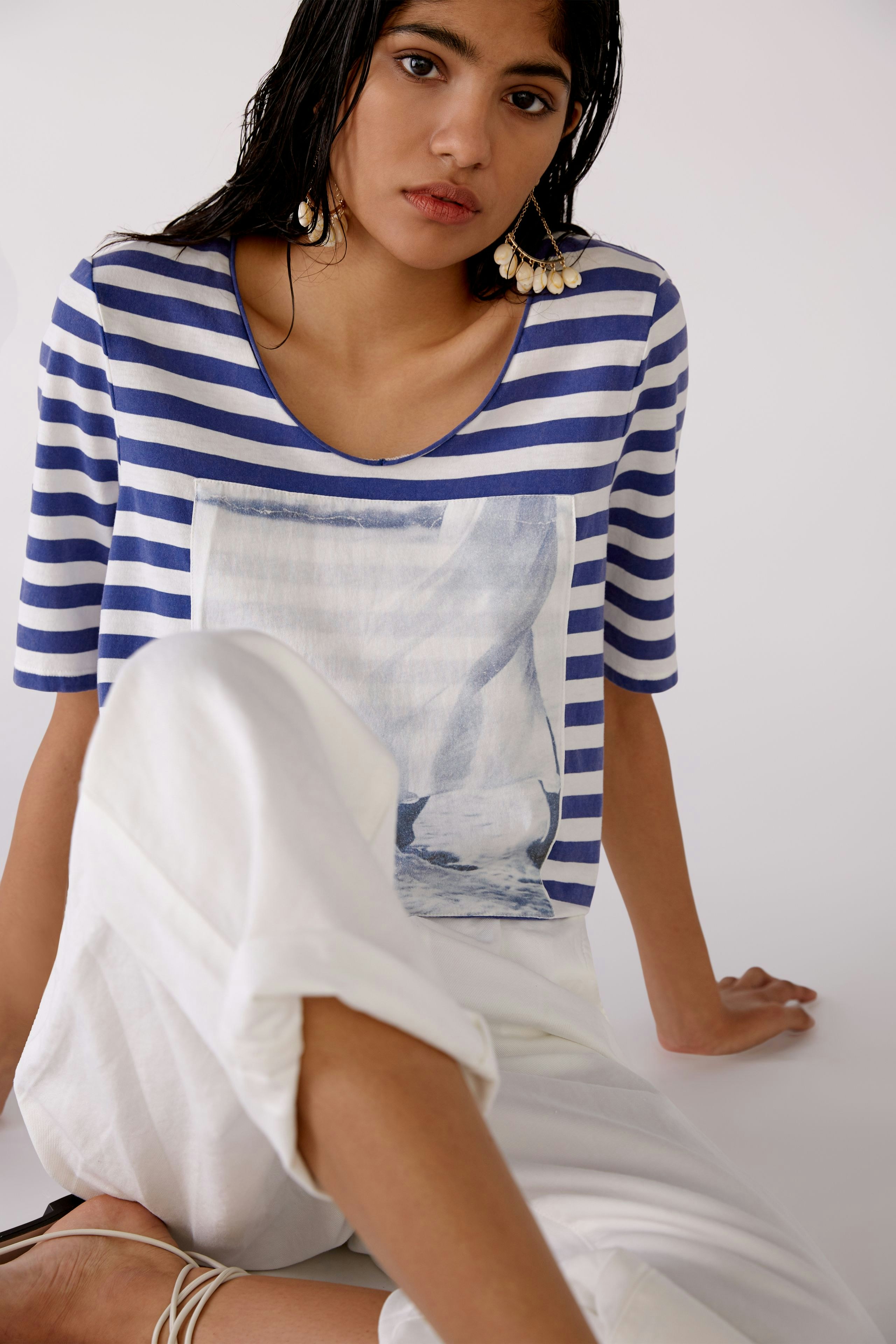 Bild 7 von T-Shirt - white blue in white blue | Oui