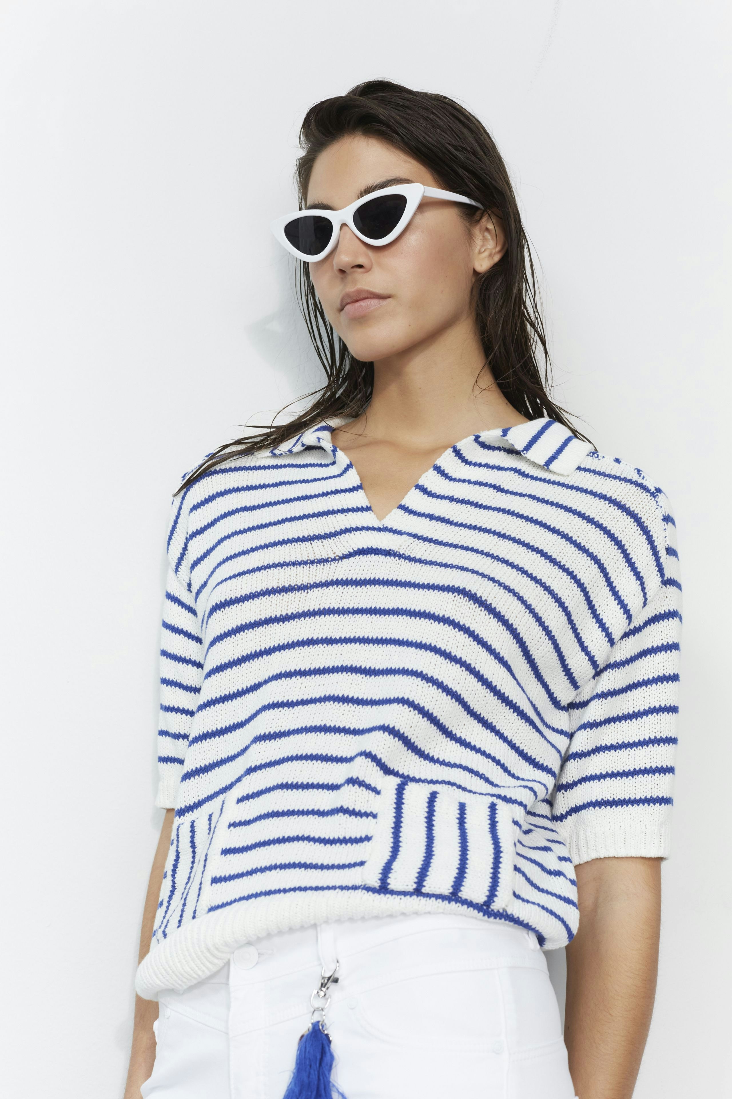 Bild 6 von Striped pullover - white blue in white blue | Oui