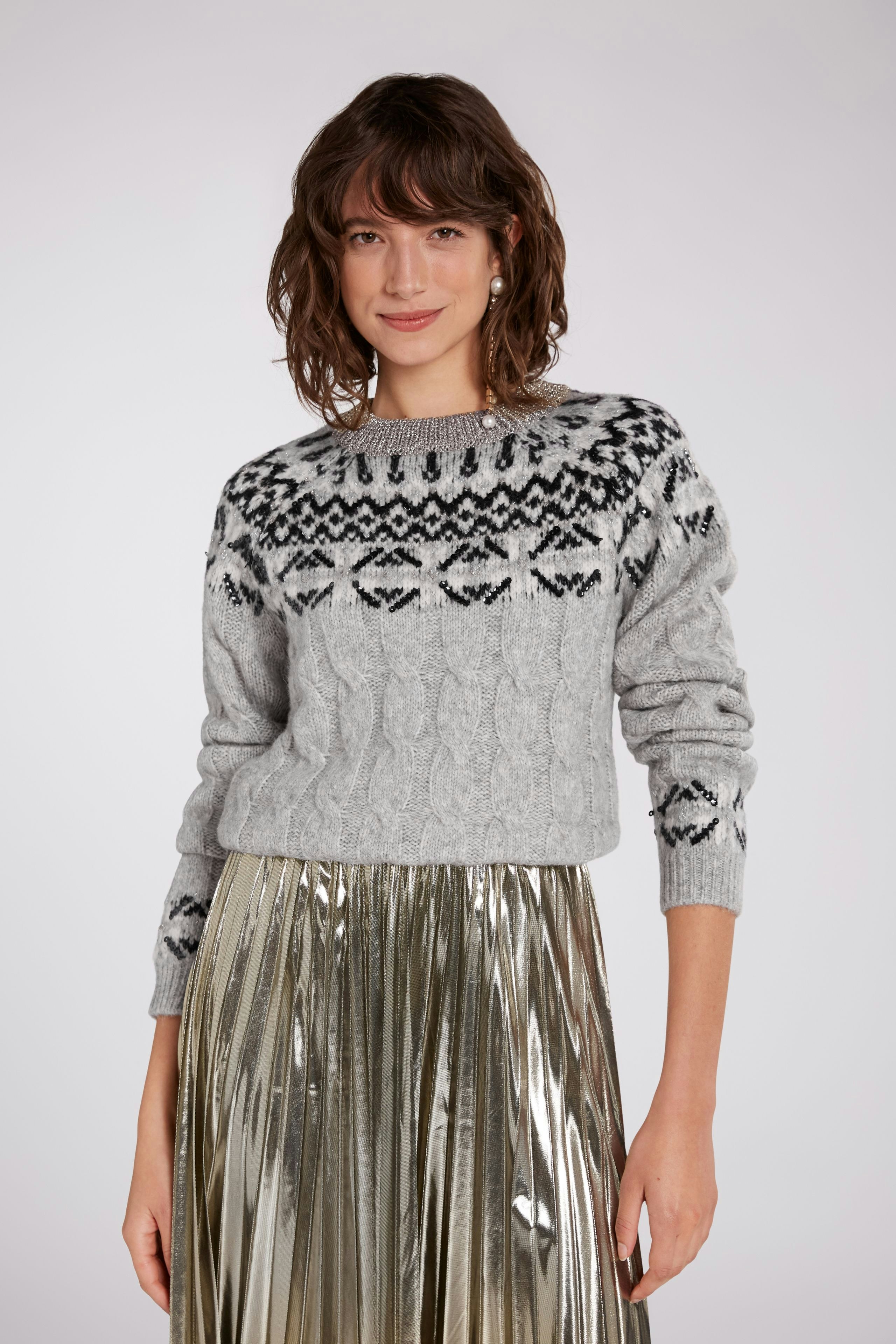 Bild 2 von Norwegerpullover - light grey in light grey | Oui