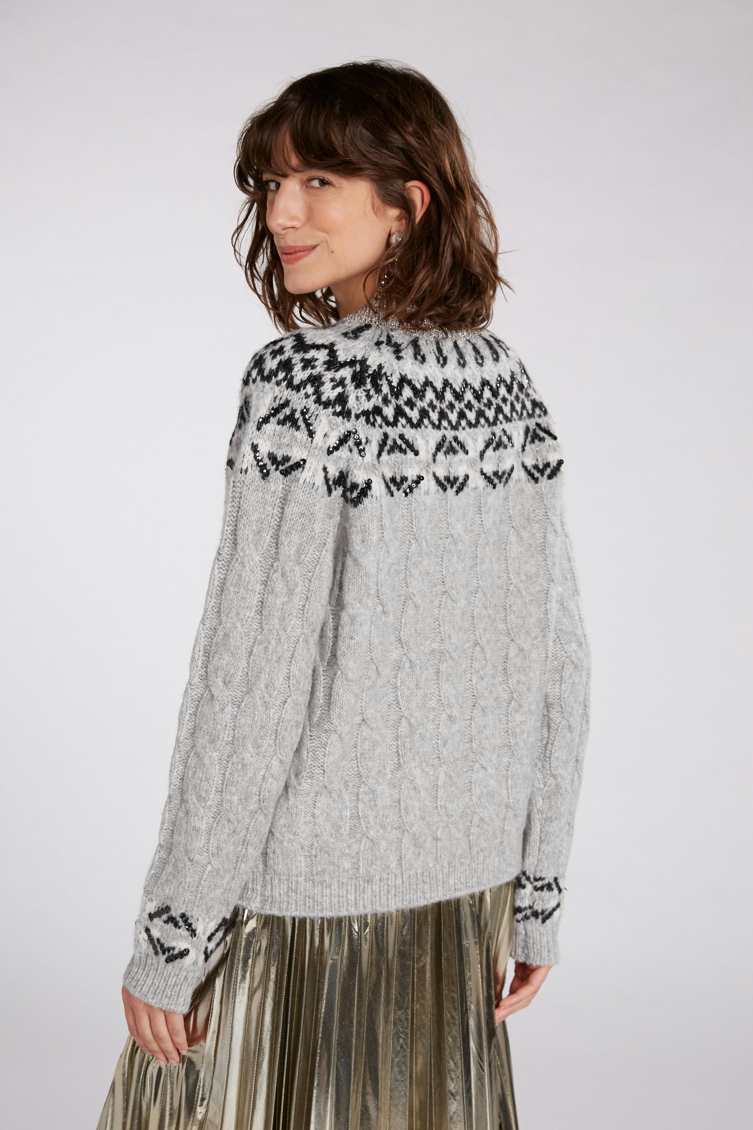 Bild 3 von Norwegerpullover - light grey in light grey | Oui