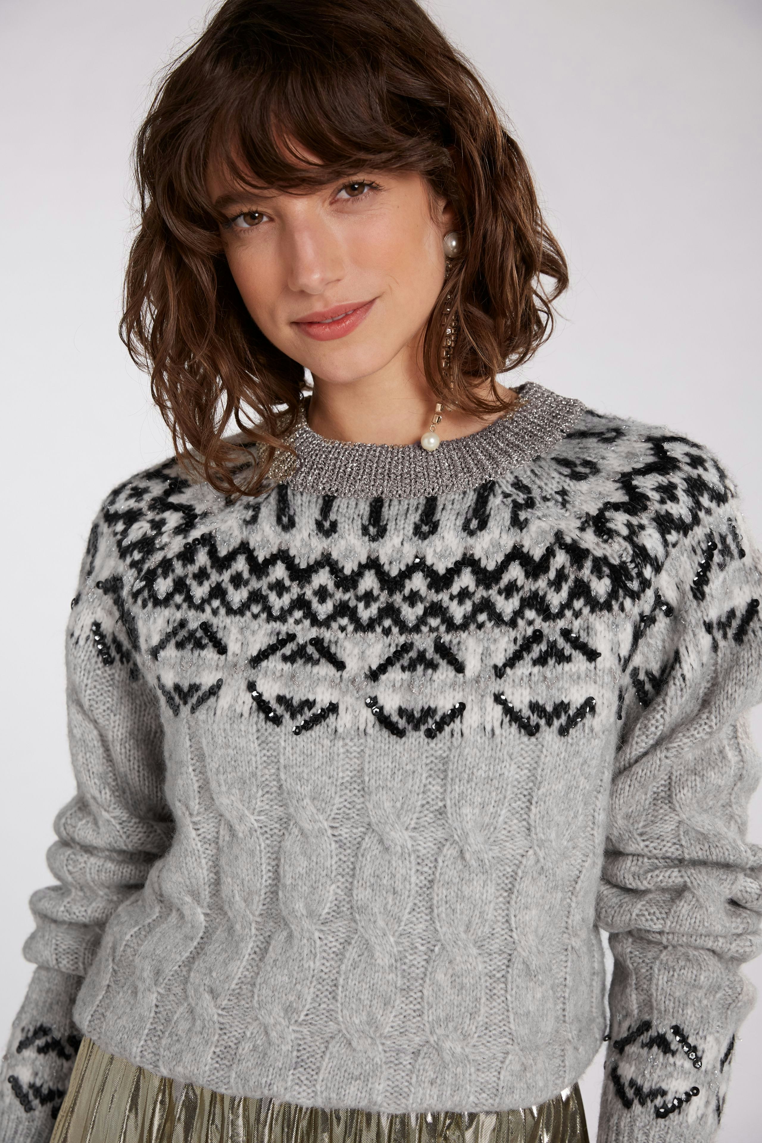 Bild 4 von Norwegerpullover - light grey in light grey | Oui