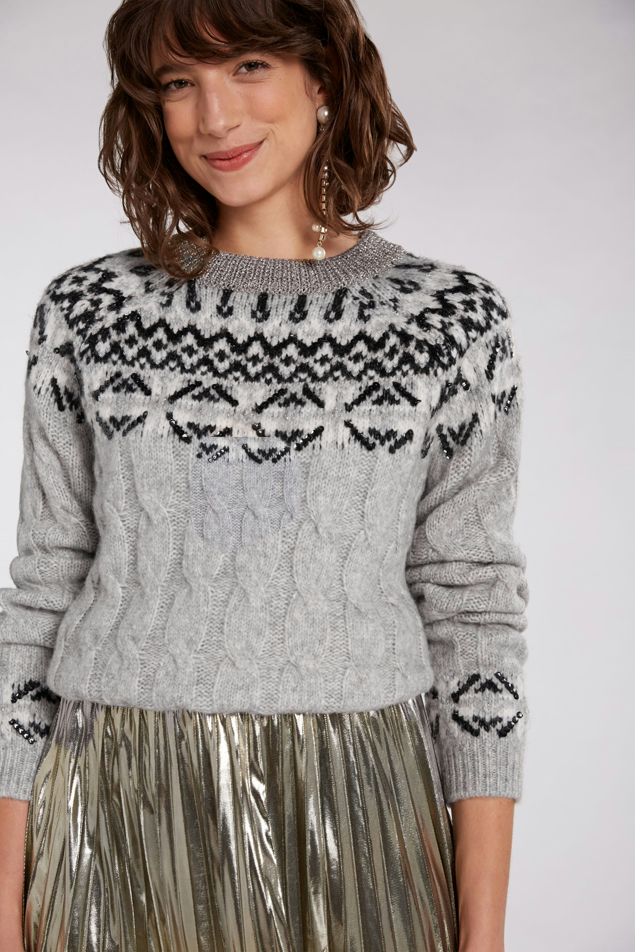 Bild 5 von Norwegerpullover - light grey in light grey | Oui