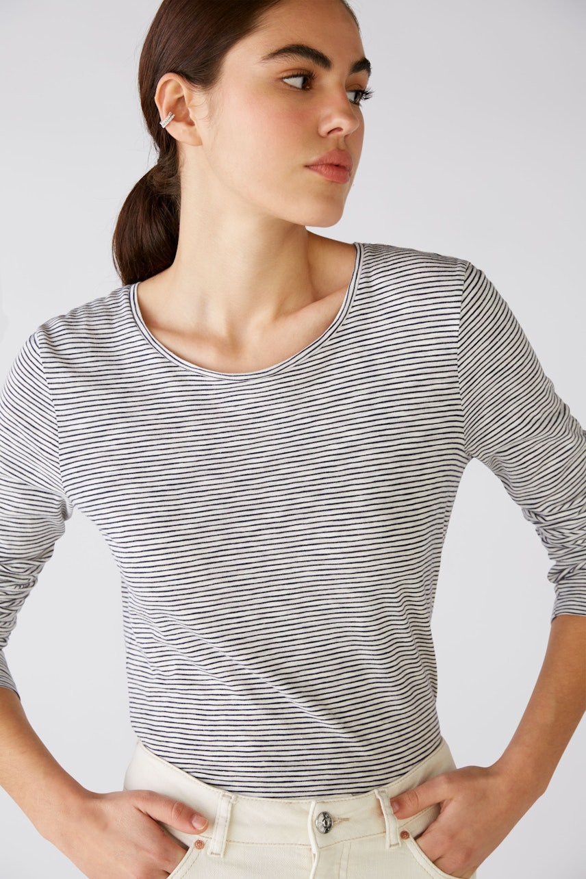 Bild 5 von Long-sleeved shirt - white blue in white blue | Oui