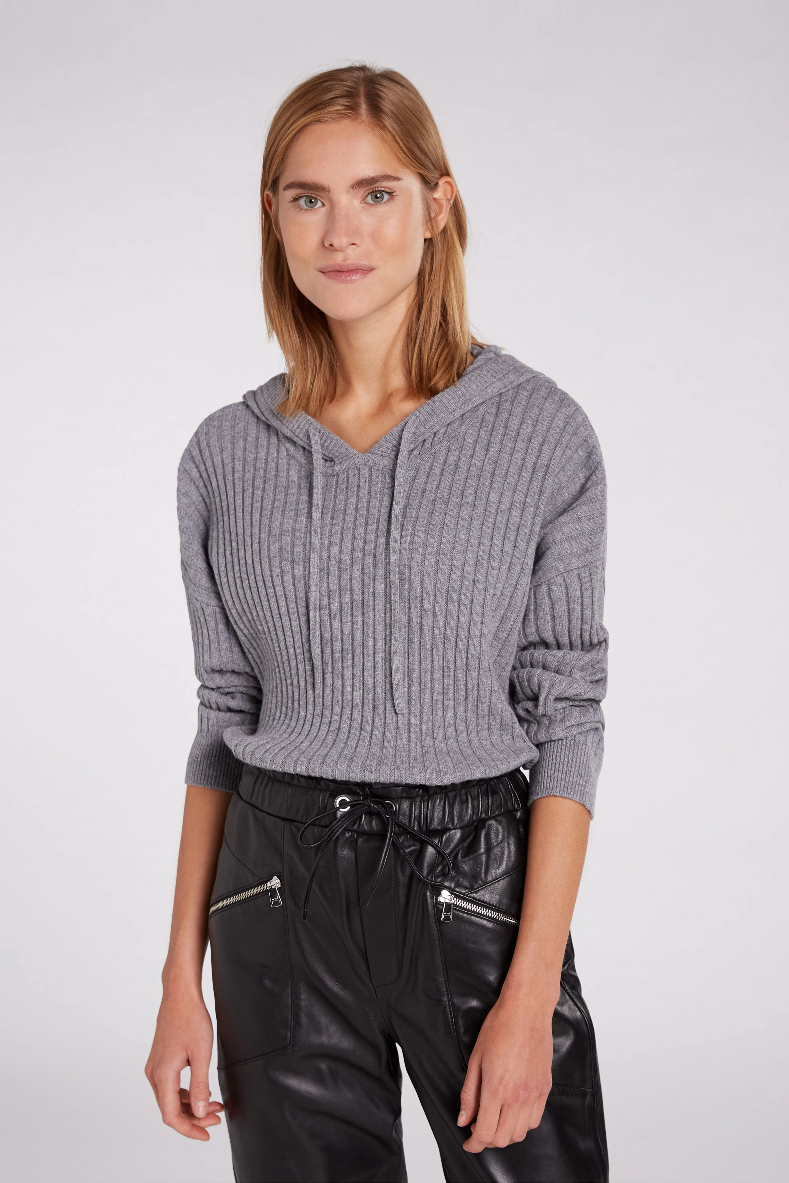 Image 2 of pullover - grey melange in grey melange | Oui