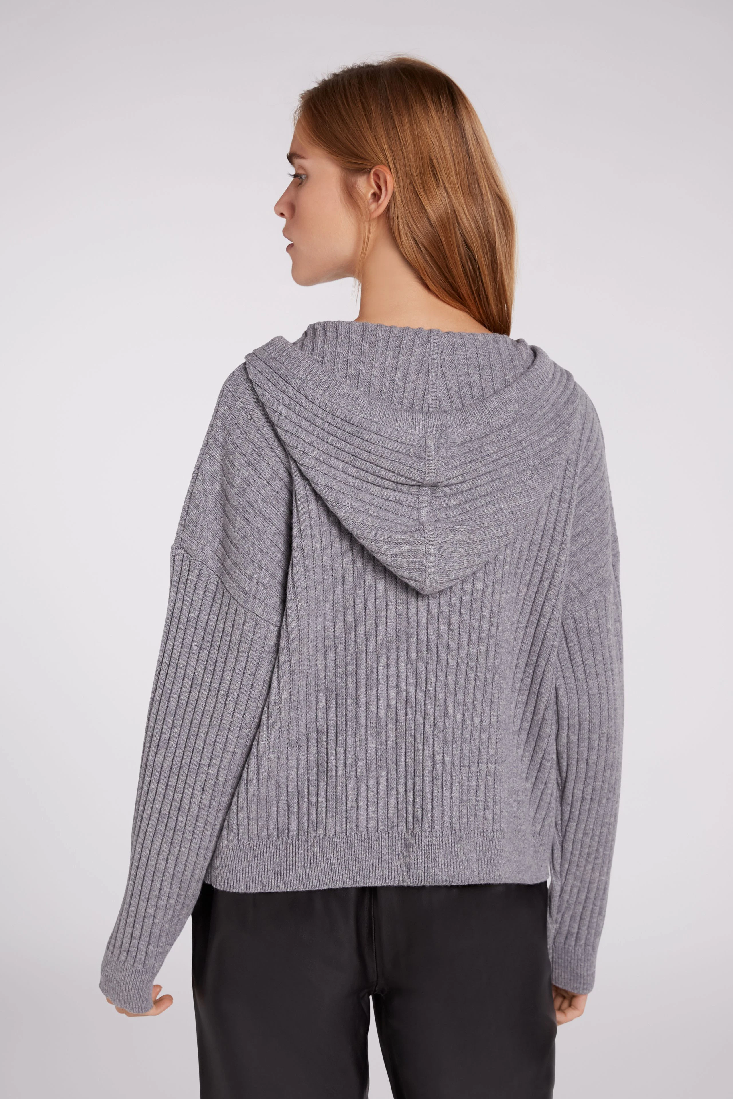 Image 3 of pullover - grey melange in grey melange | Oui
