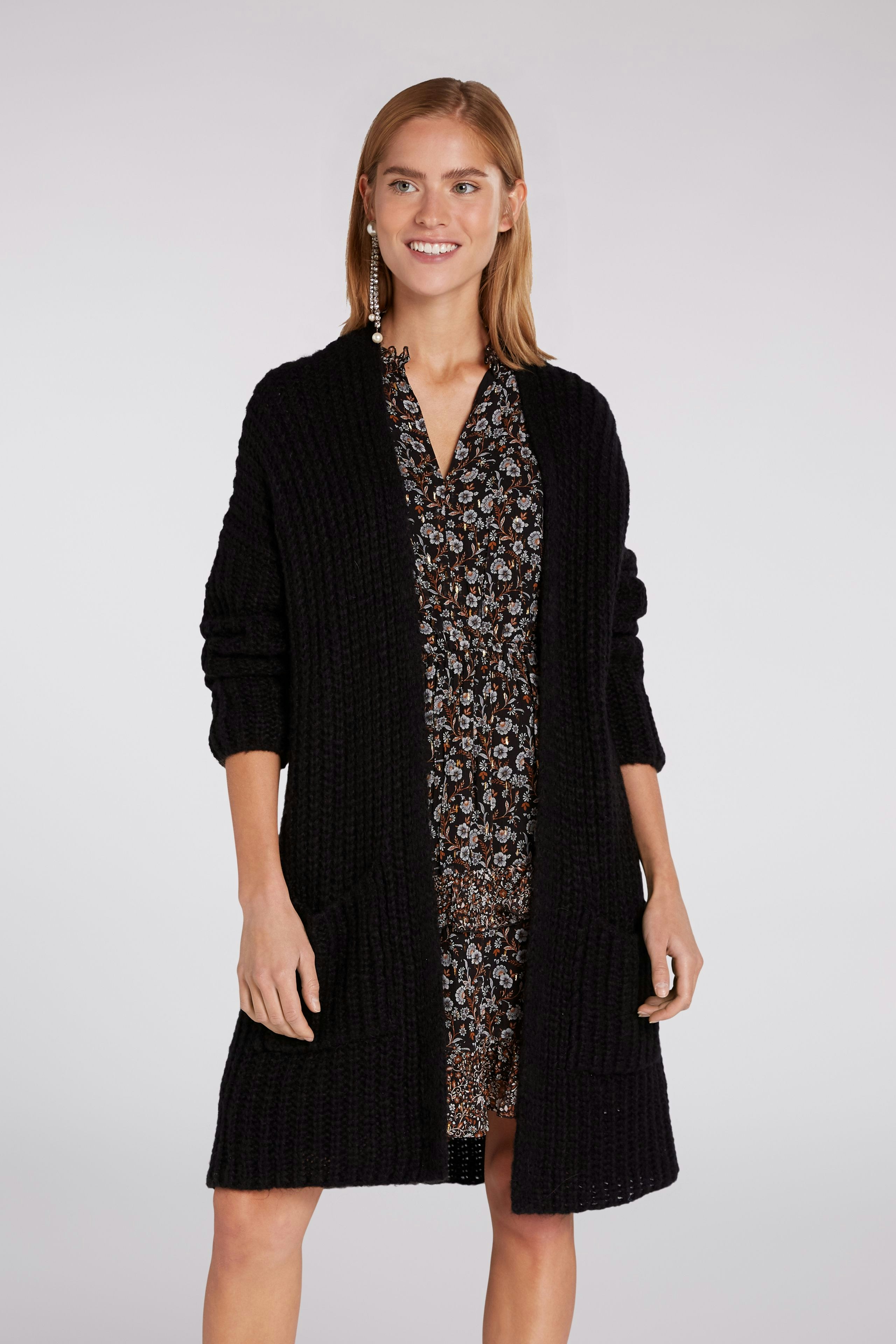 Bild 2 von Knitted coat - black in black | Oui