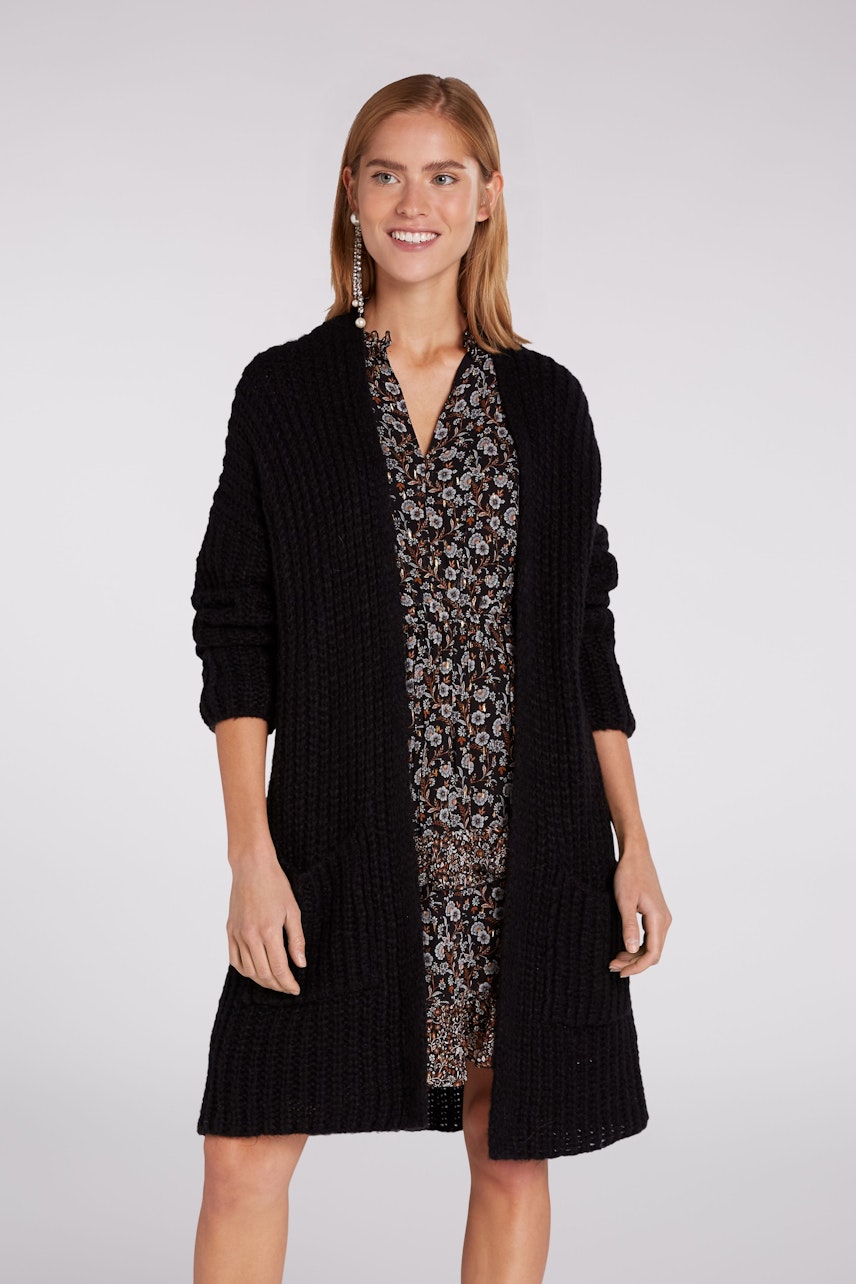 Bild 2 von Knitted coat - black in black | Oui