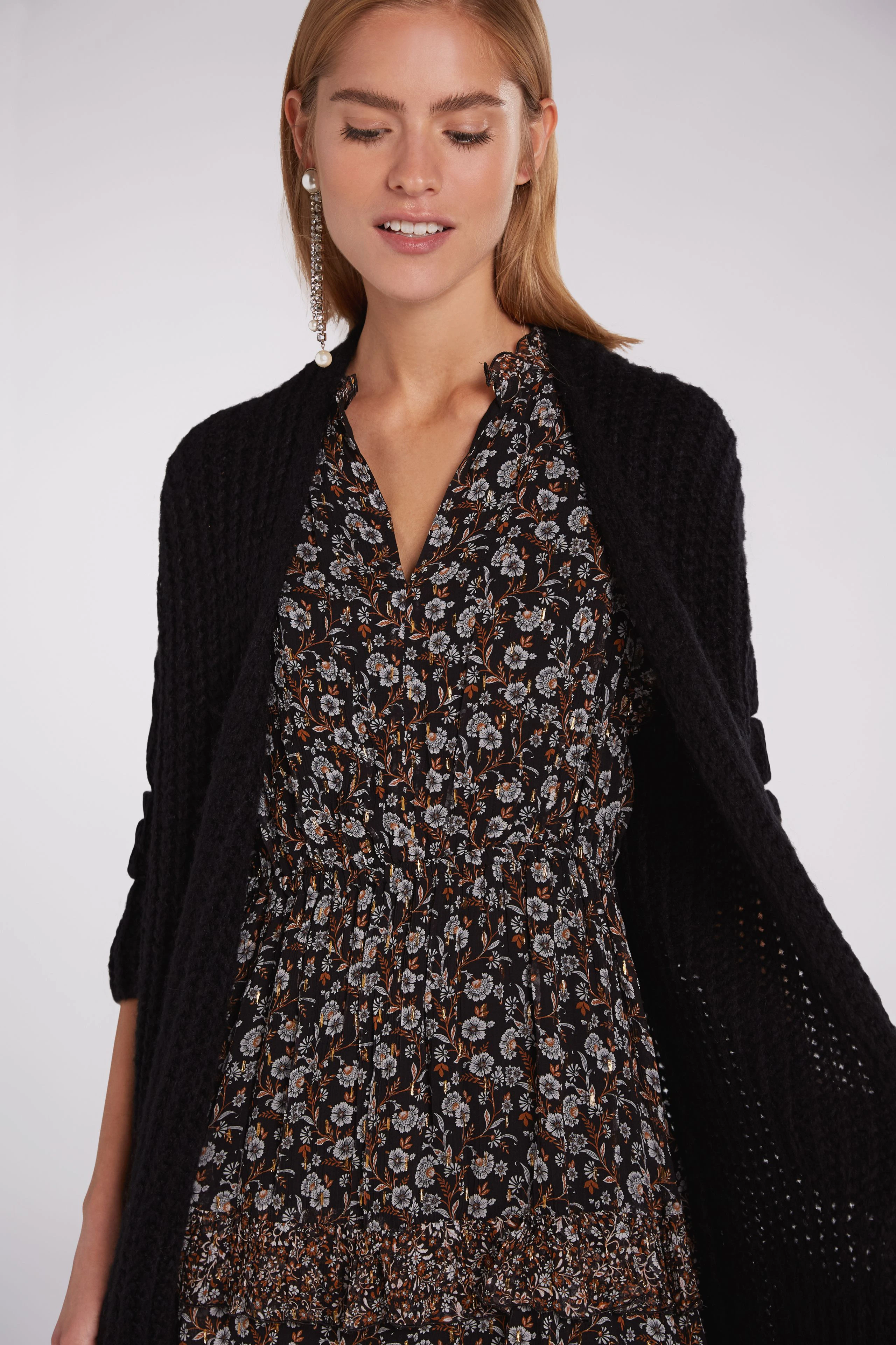 Image 4 of Knitted coat - black in black | Oui