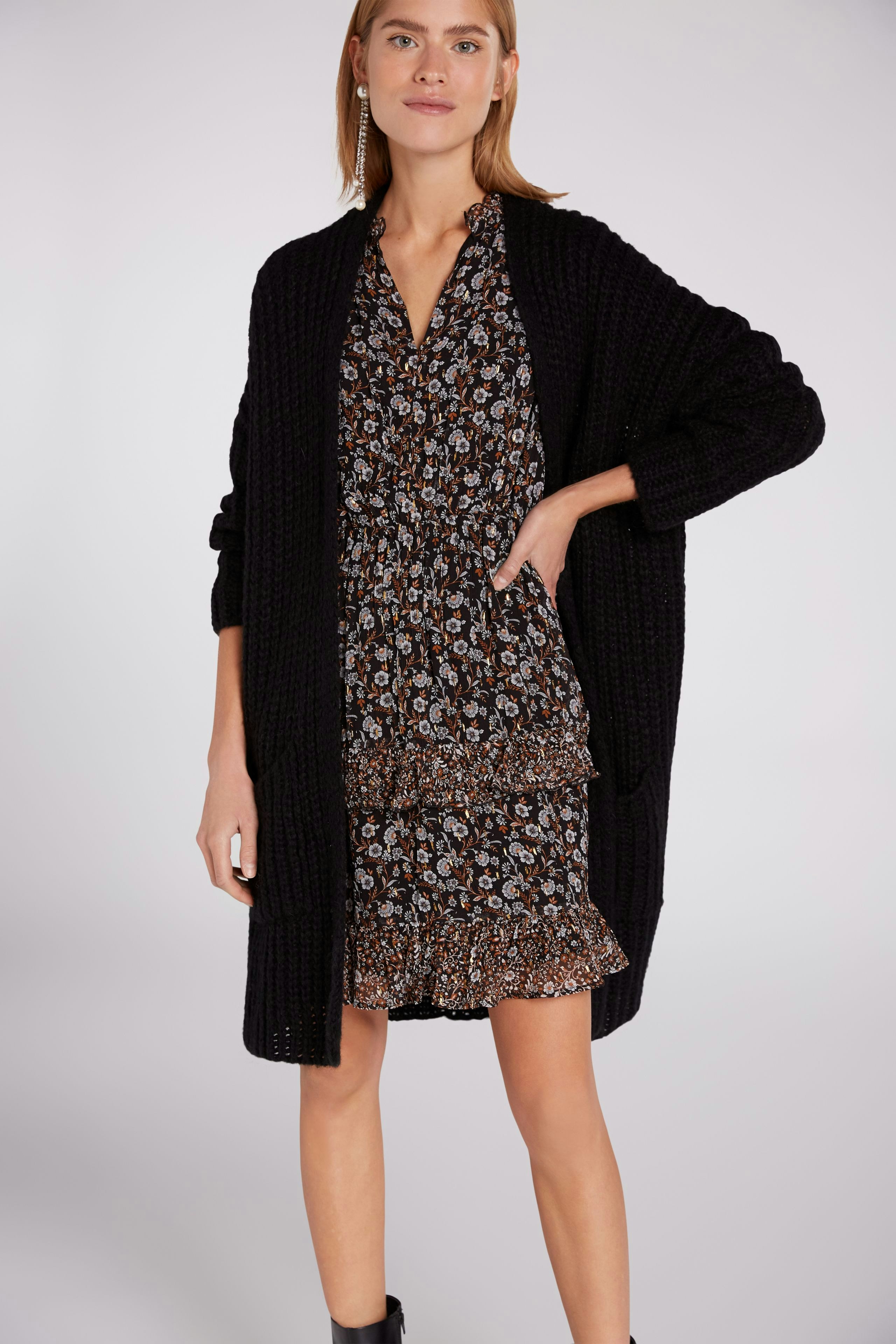 Bild 6 von Knitted coat - black in black | Oui