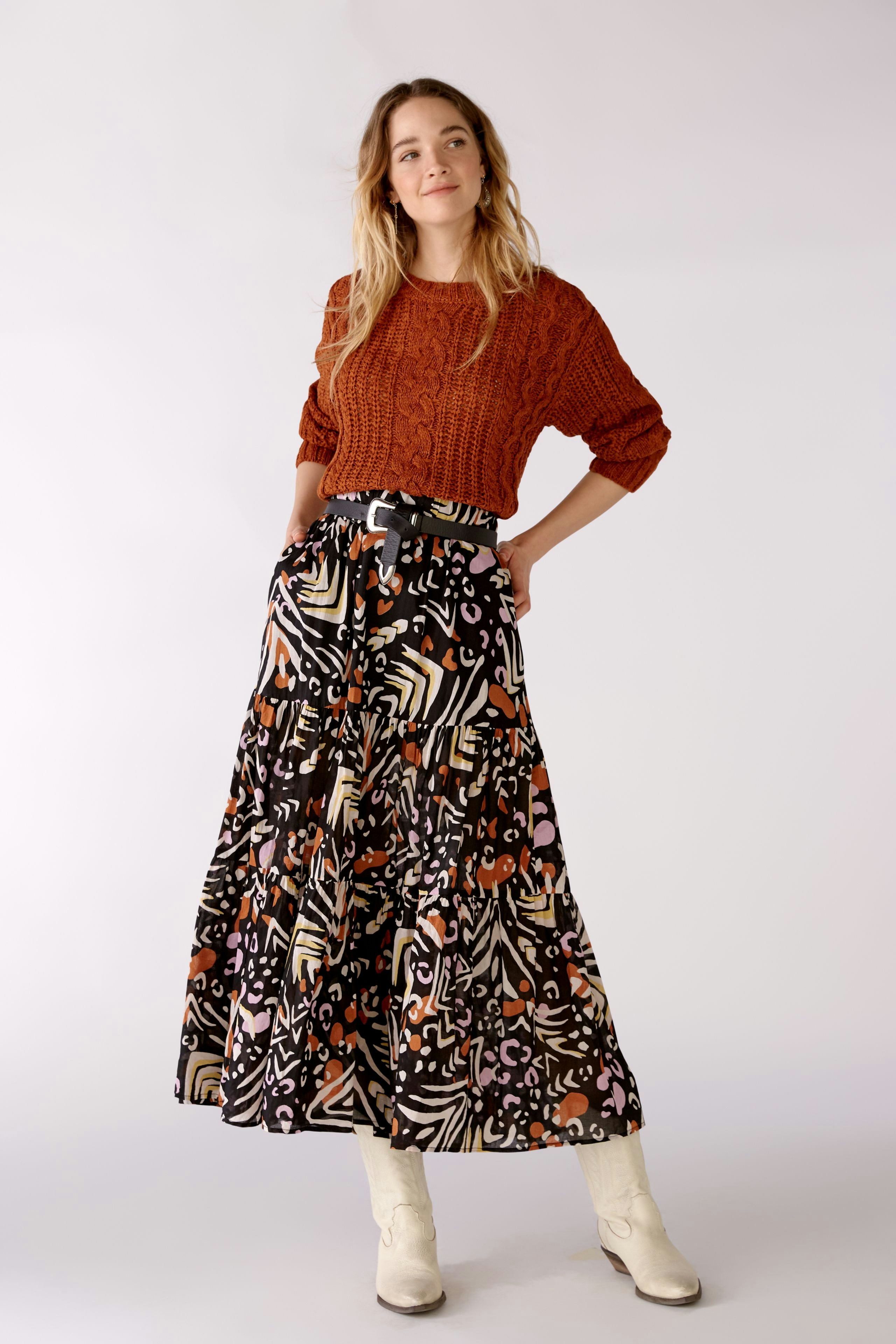 Bild 2 von Maxi skirt - black offwhite in black offwhite | Oui