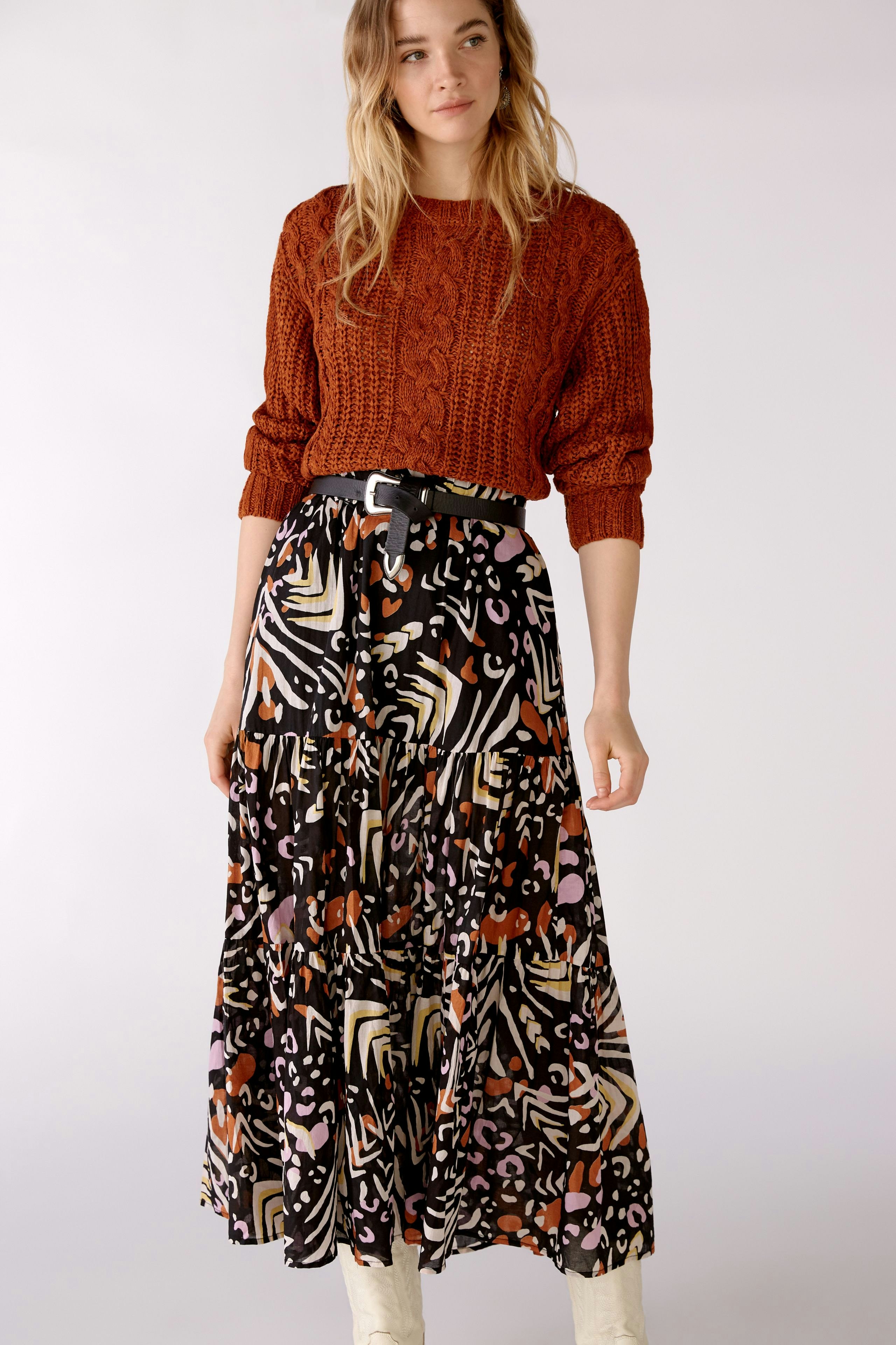 Bild 6 von Maxi skirt - black offwhite in black offwhite | Oui