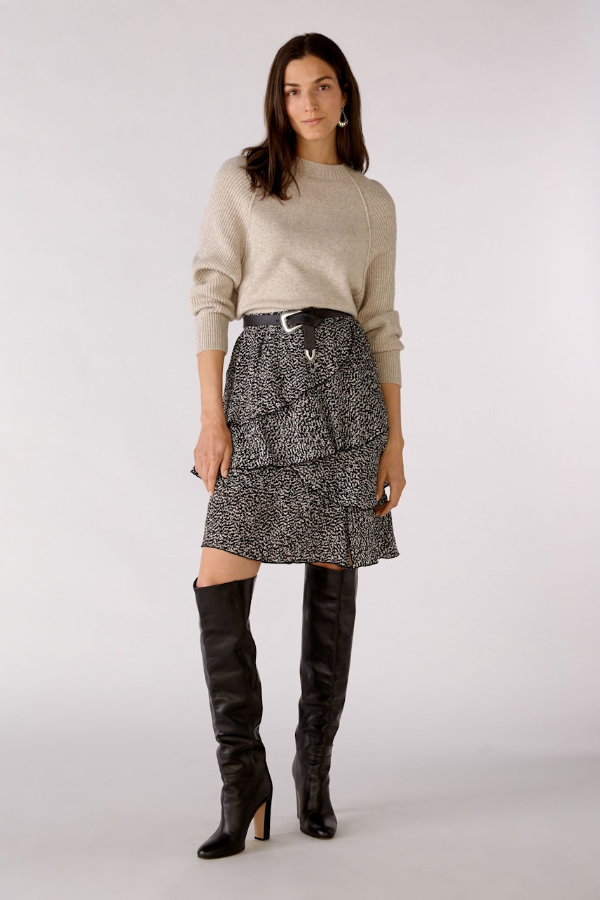 Bild 2 von Midi skirt - black offwhite in black offwhite | Oui