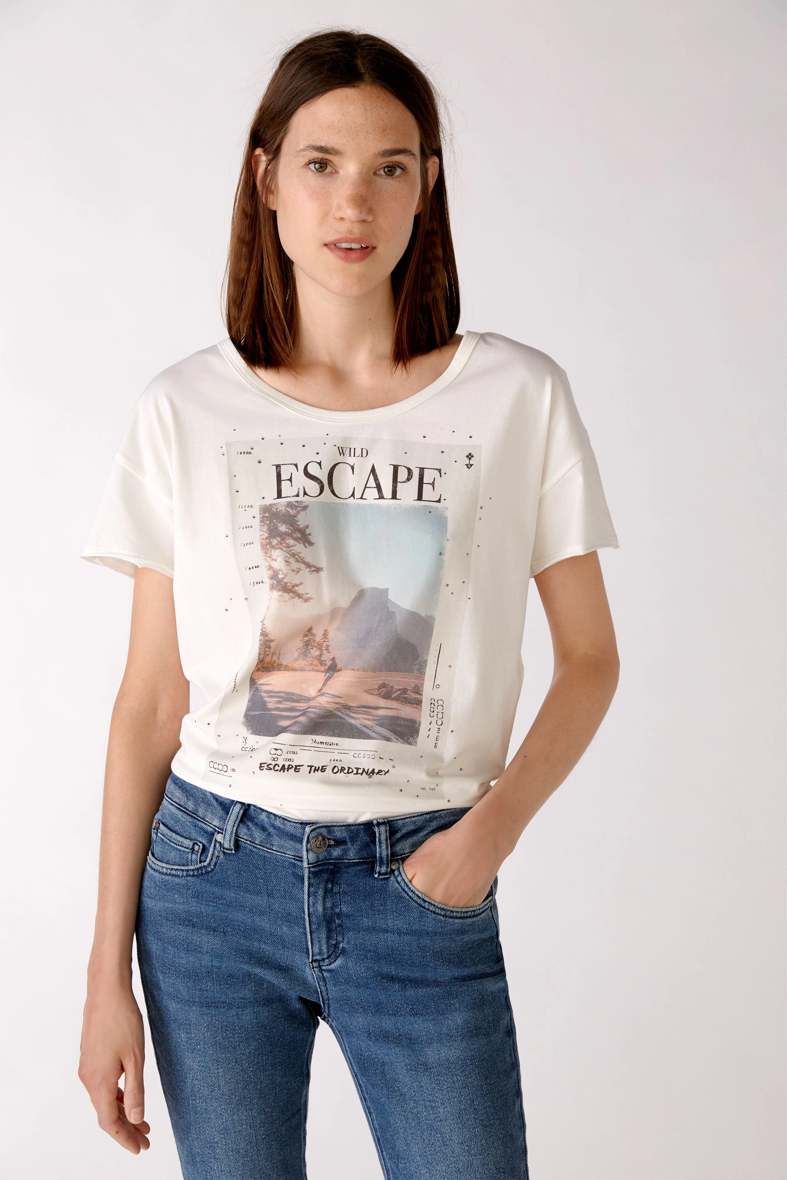 Image 3 of T-shirt - cloud dancer in cloud dancer | Oui