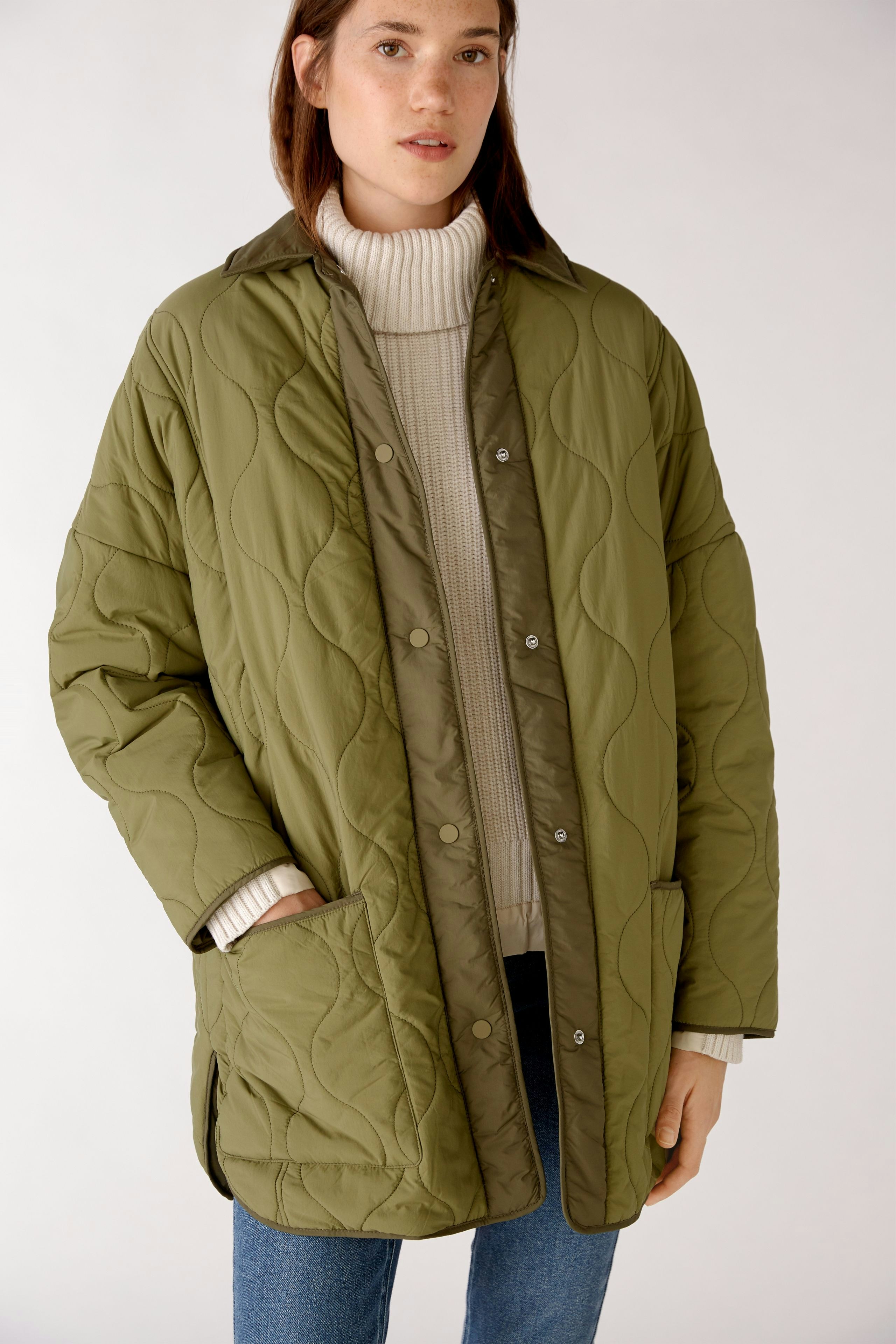 Bild 4 von Quilted coat - khaki in khaki | Oui
