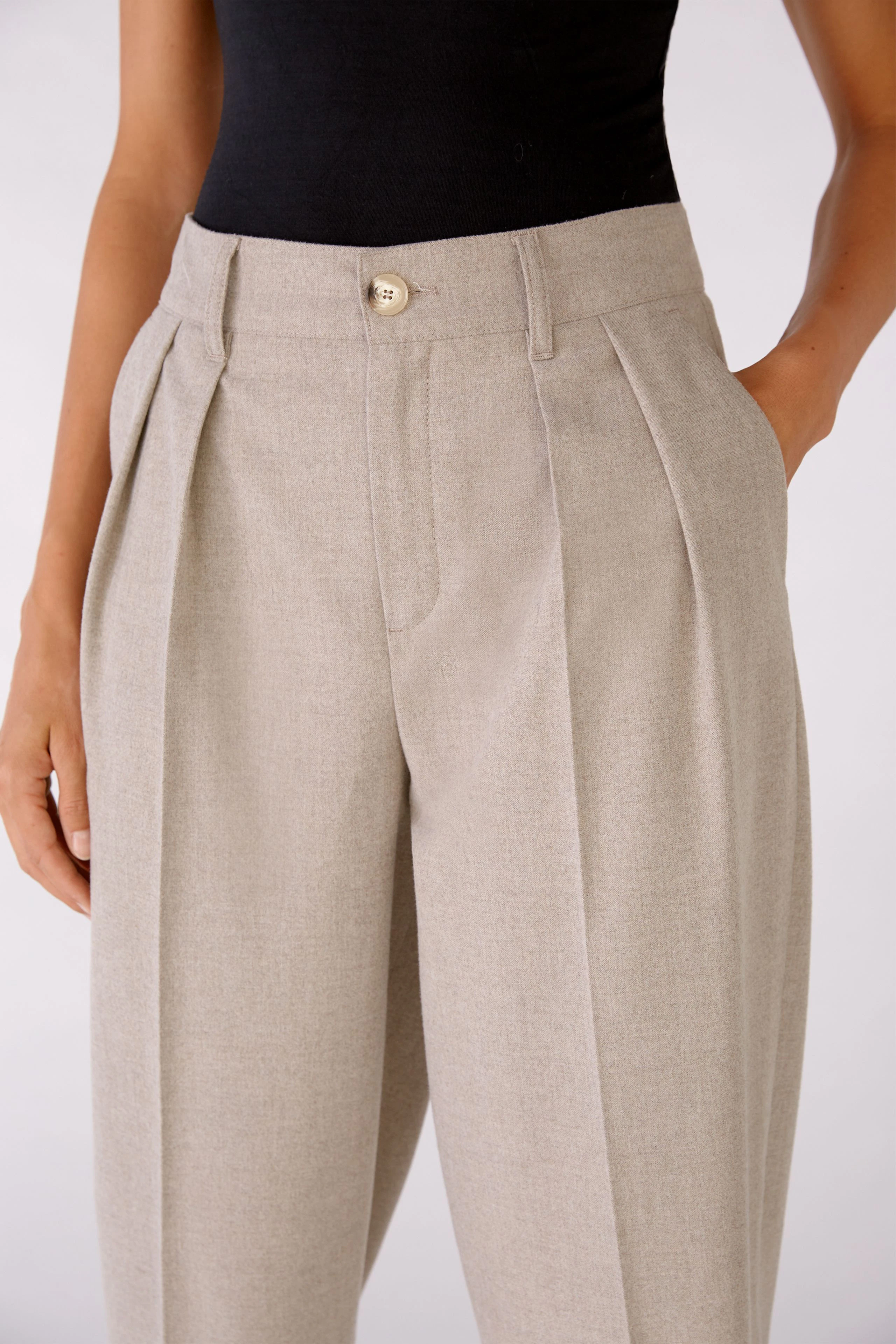 Image 4 of Trousers - taupemelange in taupemelange | Oui