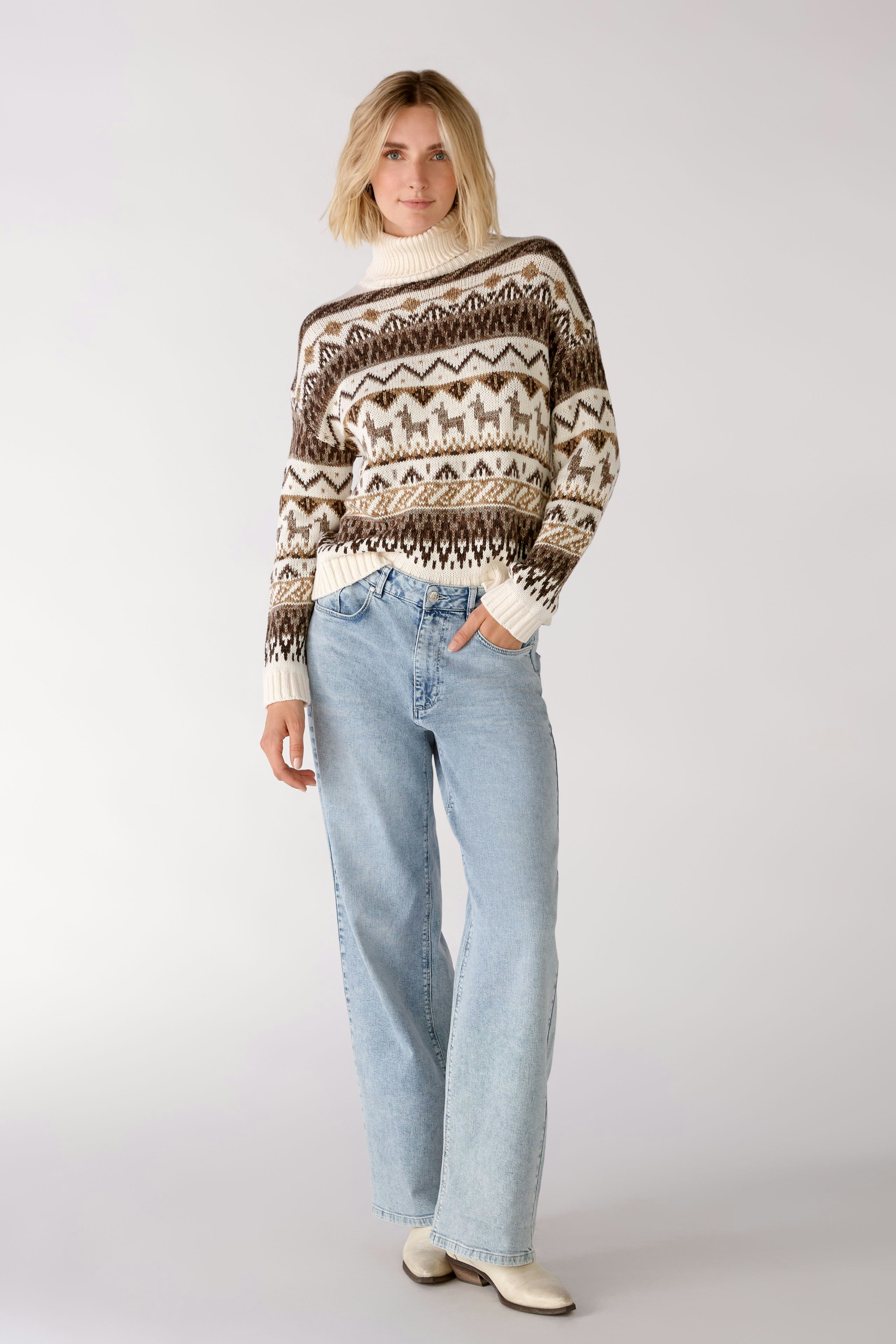 Bild 2 von Knitted Pullover - offwhite brown in offwhite brown | Oui