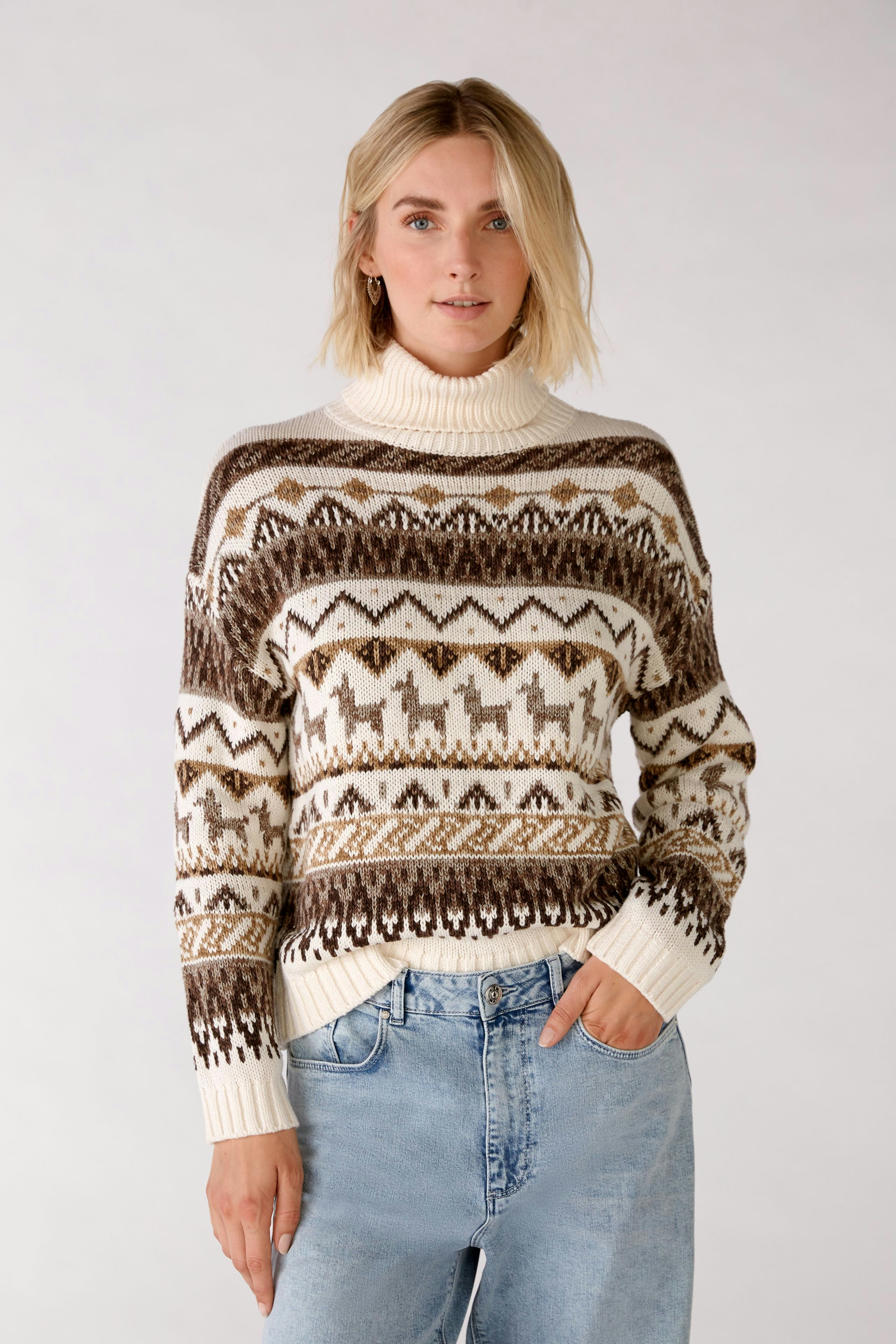 Bild 3 von Knitted Pullover - offwhite brown in offwhite brown | Oui