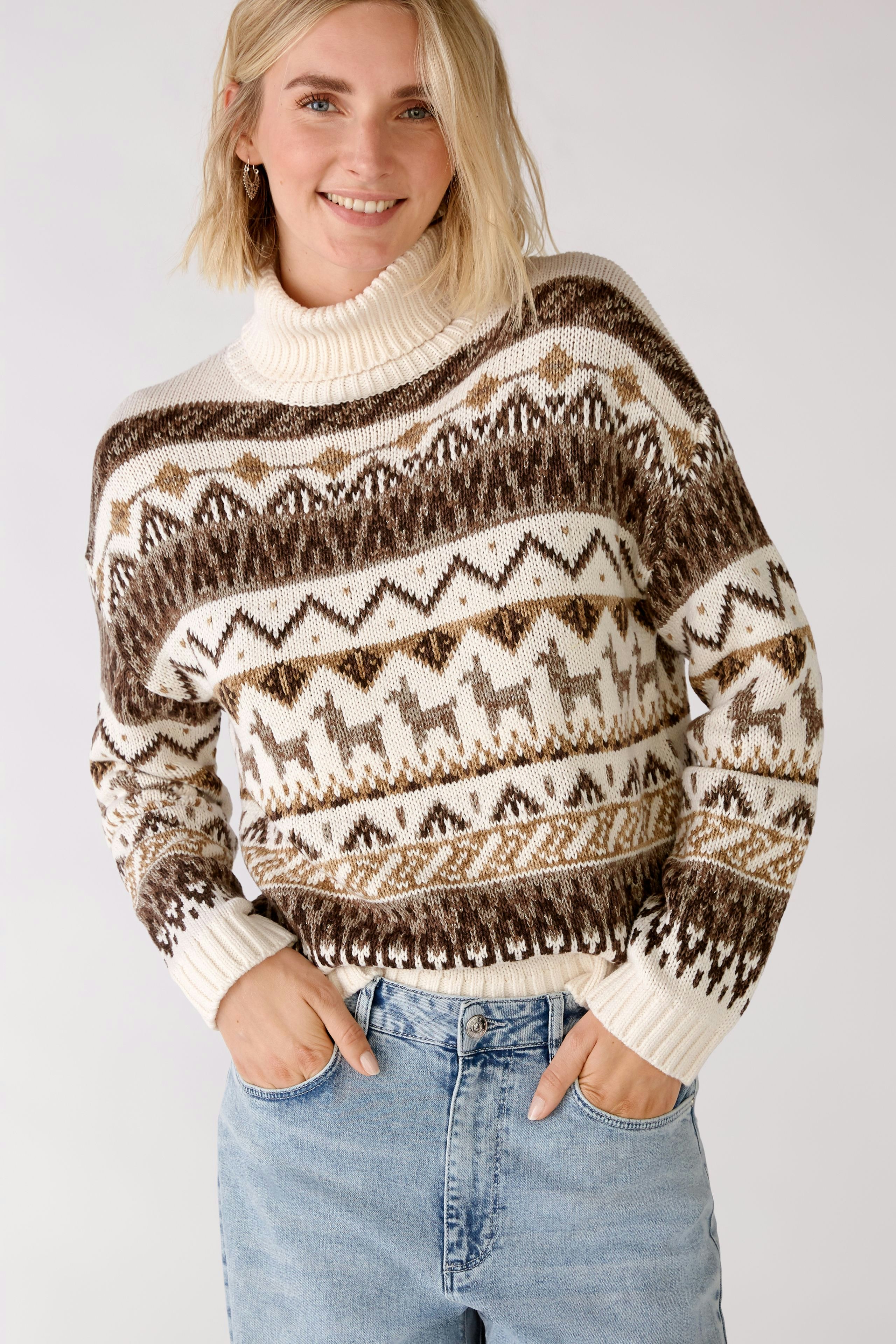 Bild 5 von Knitted Pullover - offwhite brown in offwhite brown | Oui
