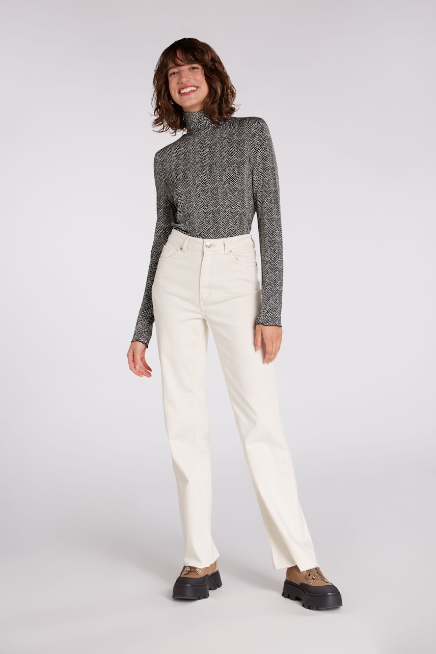 Bild 2 von Long-sleeved shirt - offwhite black in offwhite black | Oui