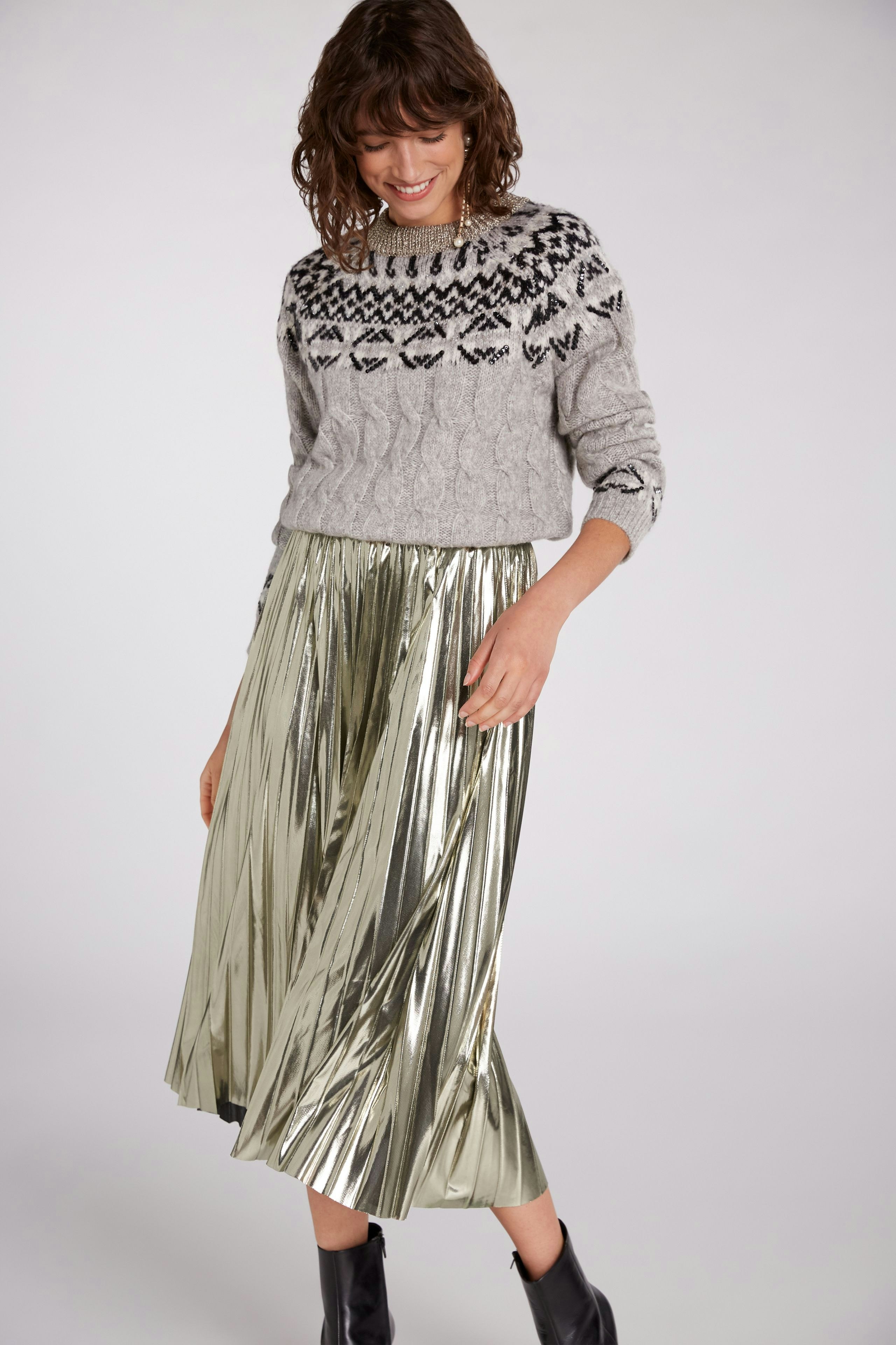 Pleated skirt - old gold