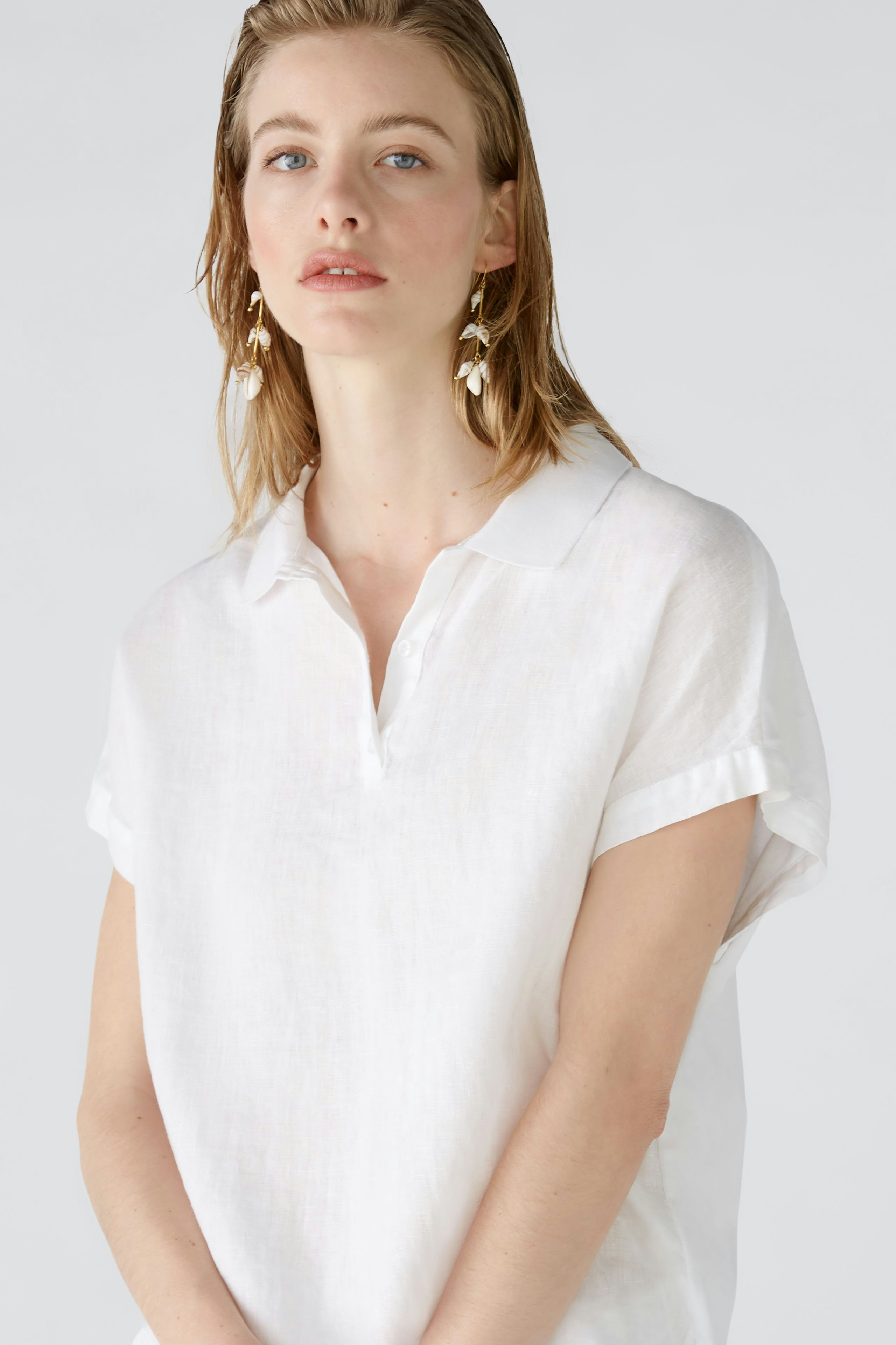 Bild 4 von Linen blouse - optic white in optic white | Oui