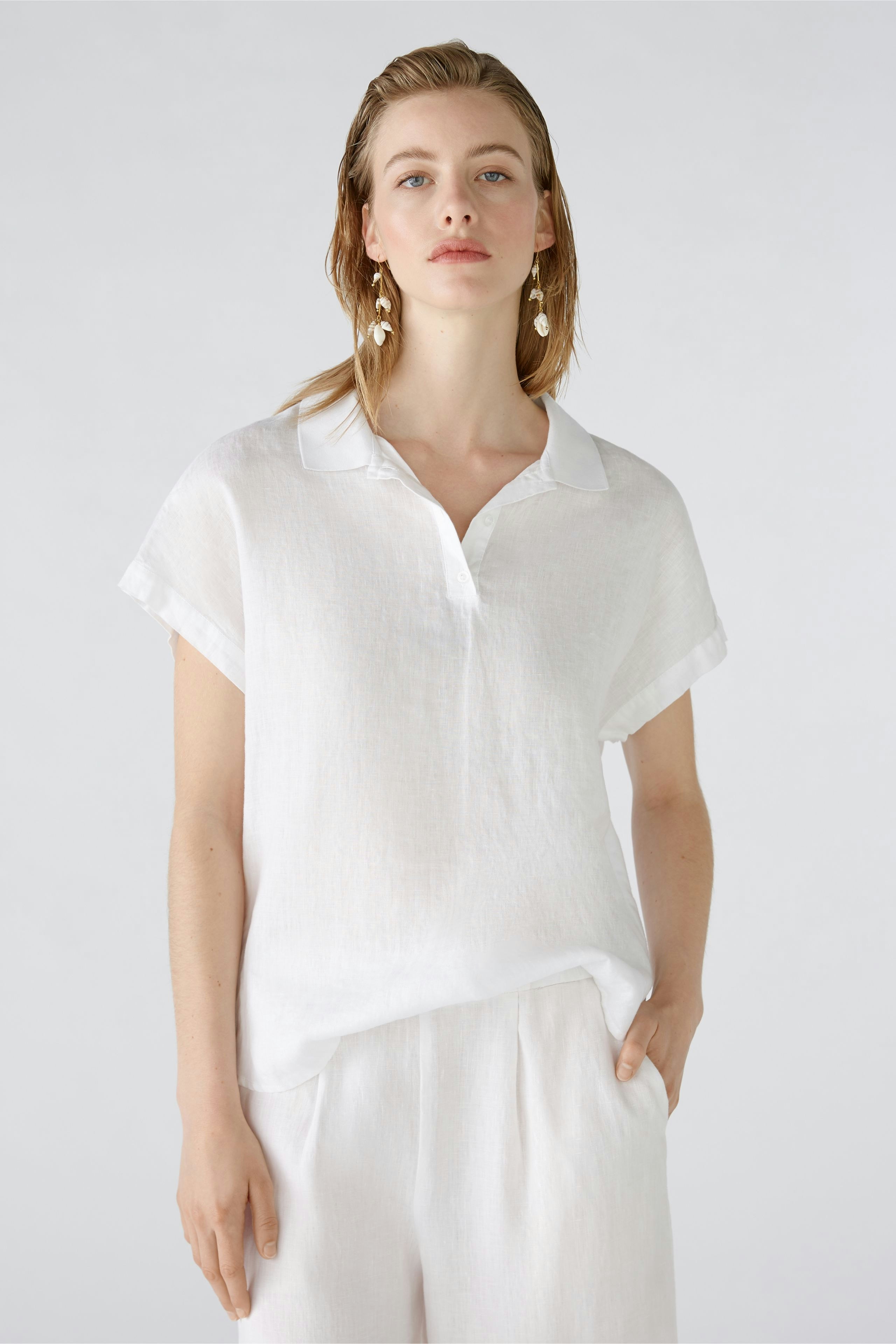 Bild 1 von Linen blouse - optic white in optic white | Oui