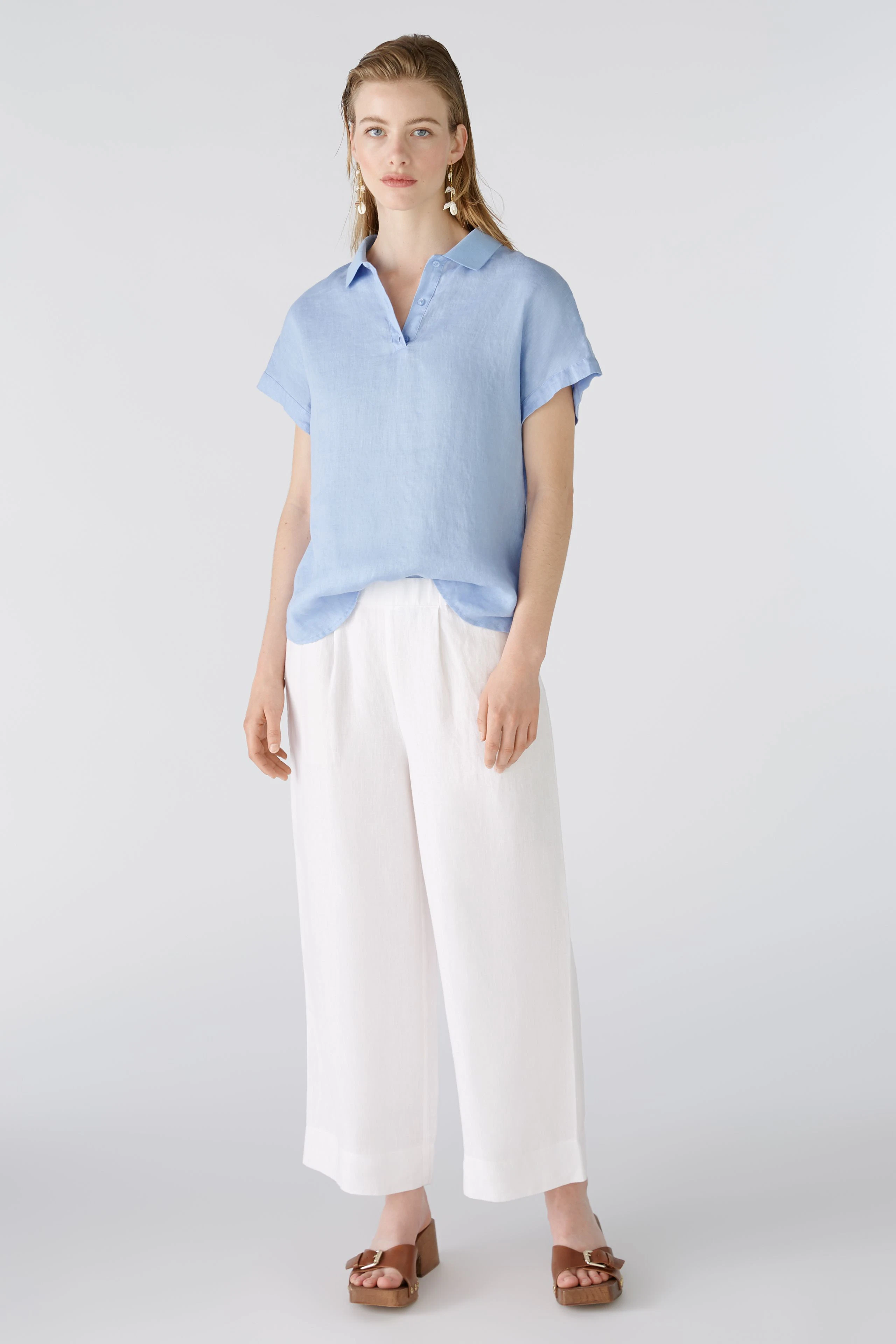 Image 2 of Linen blouse - light blue in light blue | Oui