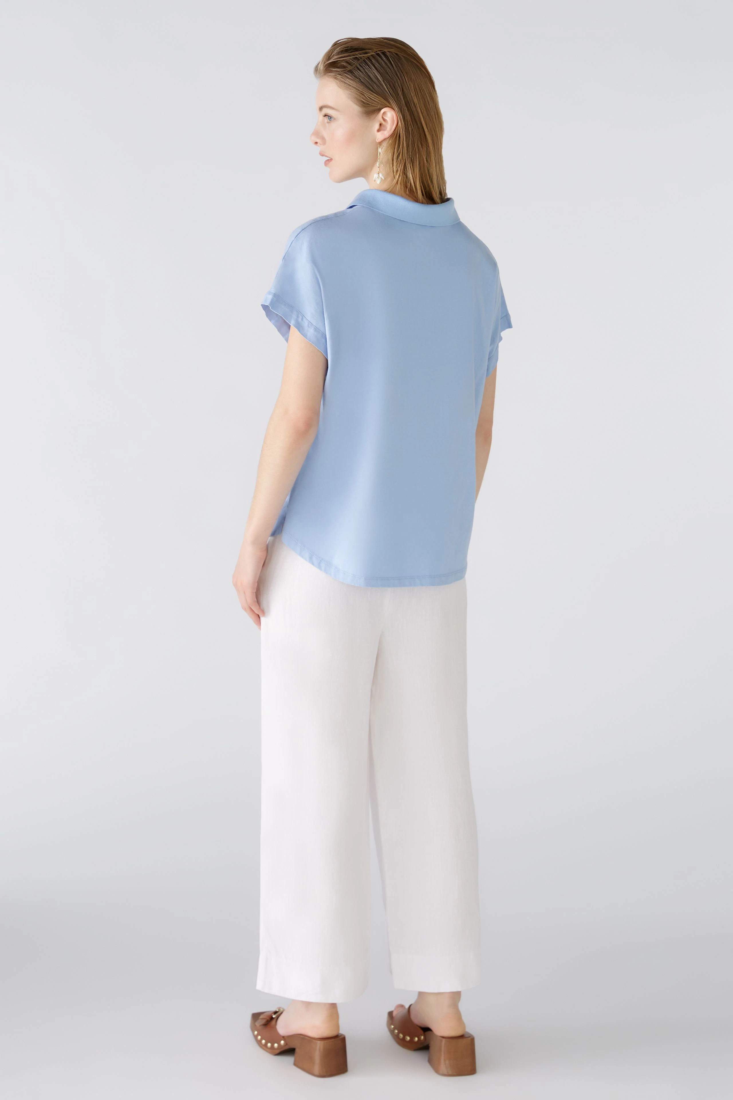Image 4 of Linen blouse - light blue in light blue | Oui