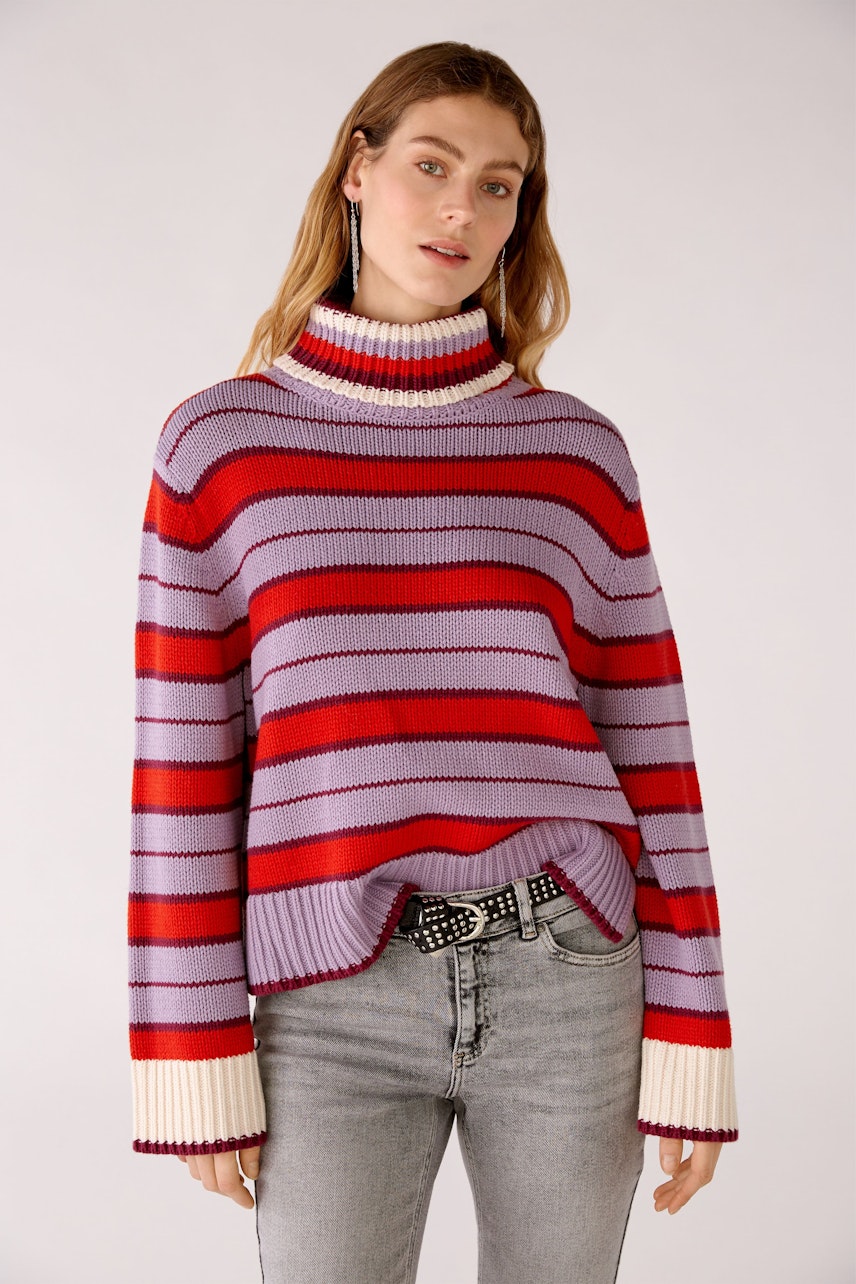 Bild 3 von Striped Embroidered Sweater - lilac red in lilac red | Oui