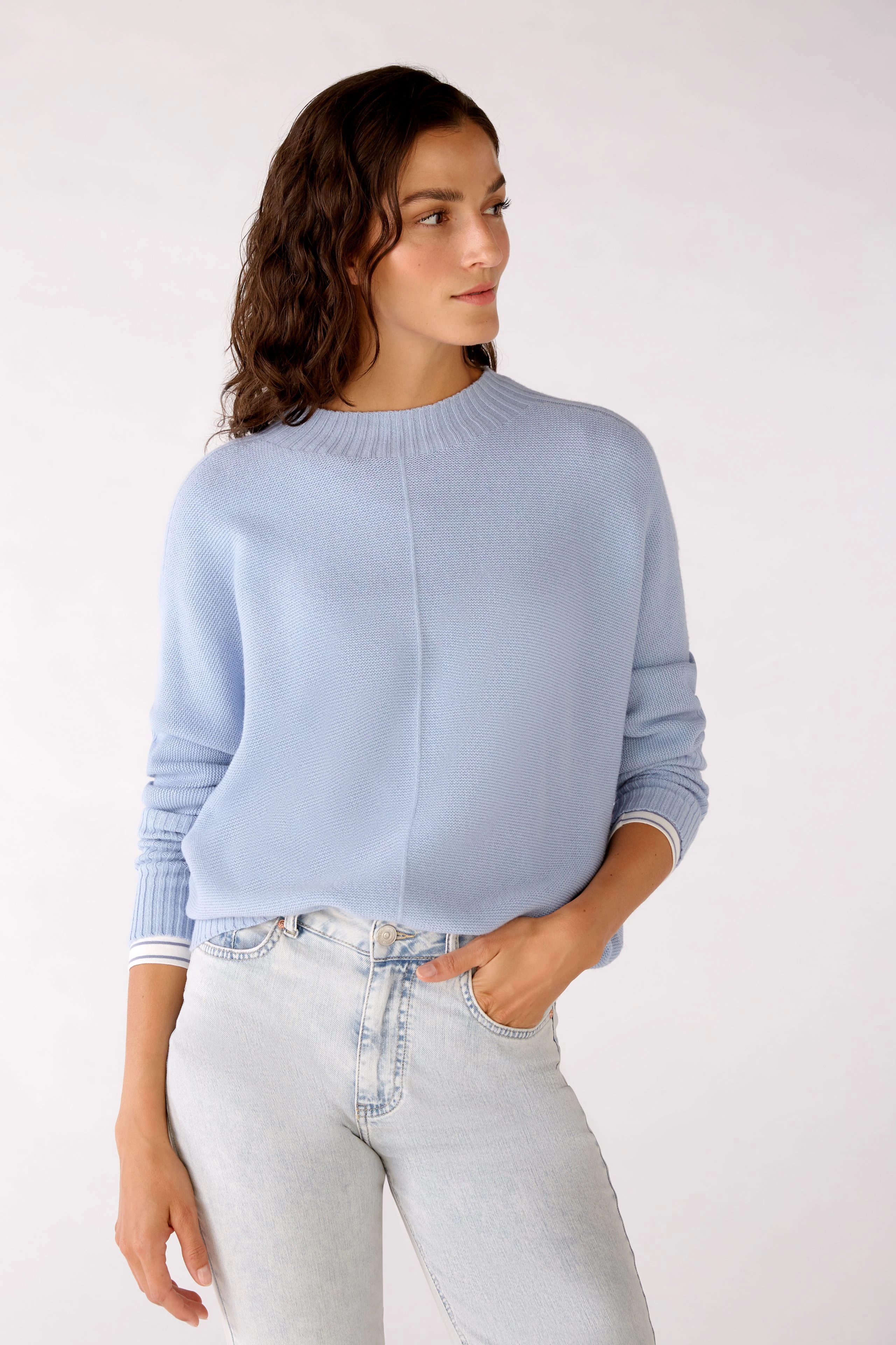 Image 2 of Knitted pullover - kentucky blue in kentucky blue | Oui