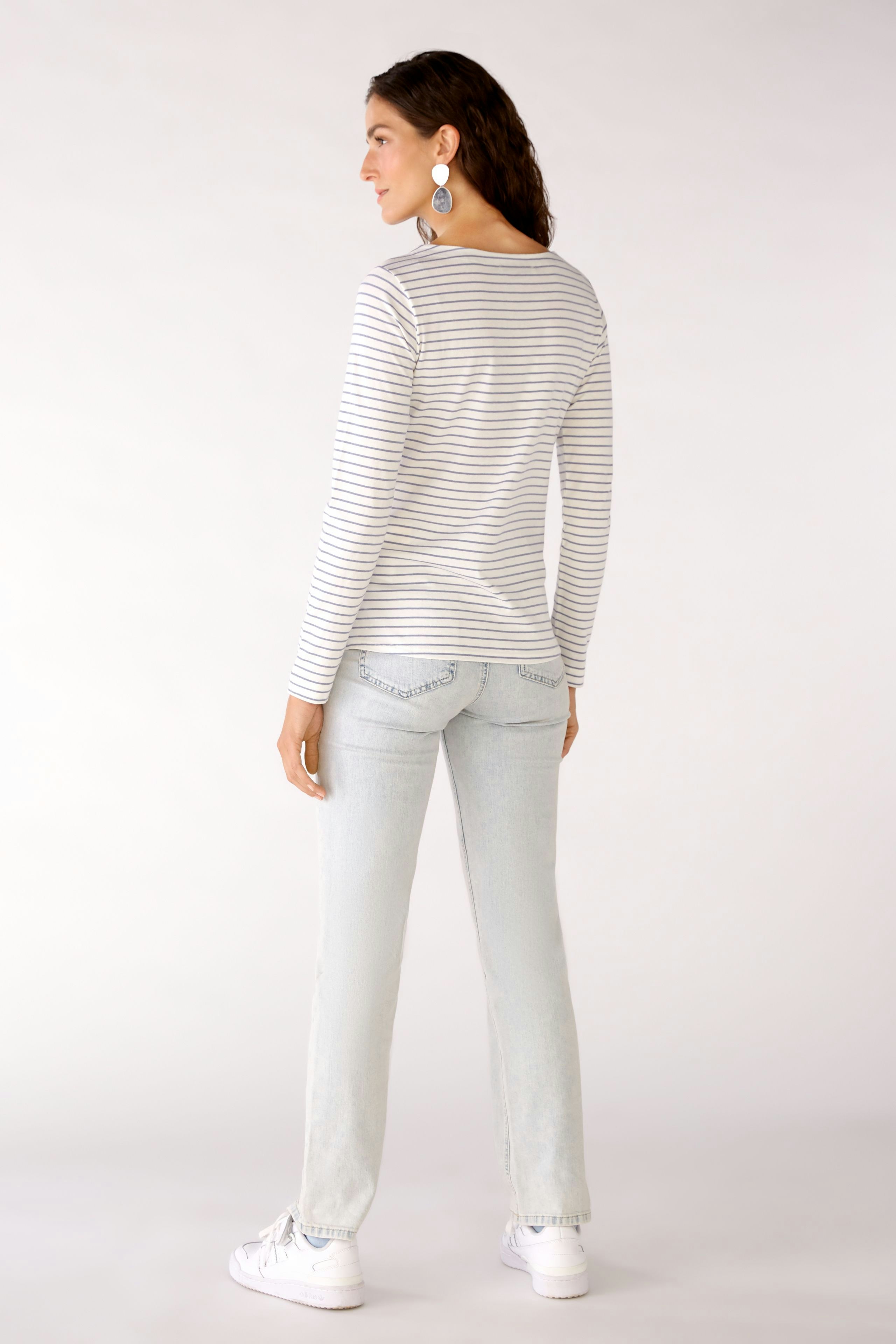 Bild 3 von Long-sleeved shirt - white blue in white blue | Oui